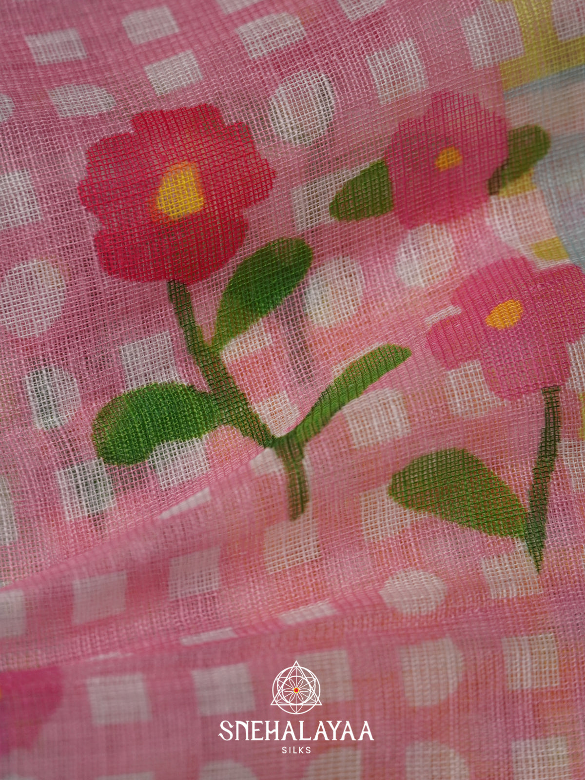 Pink Linen Saree