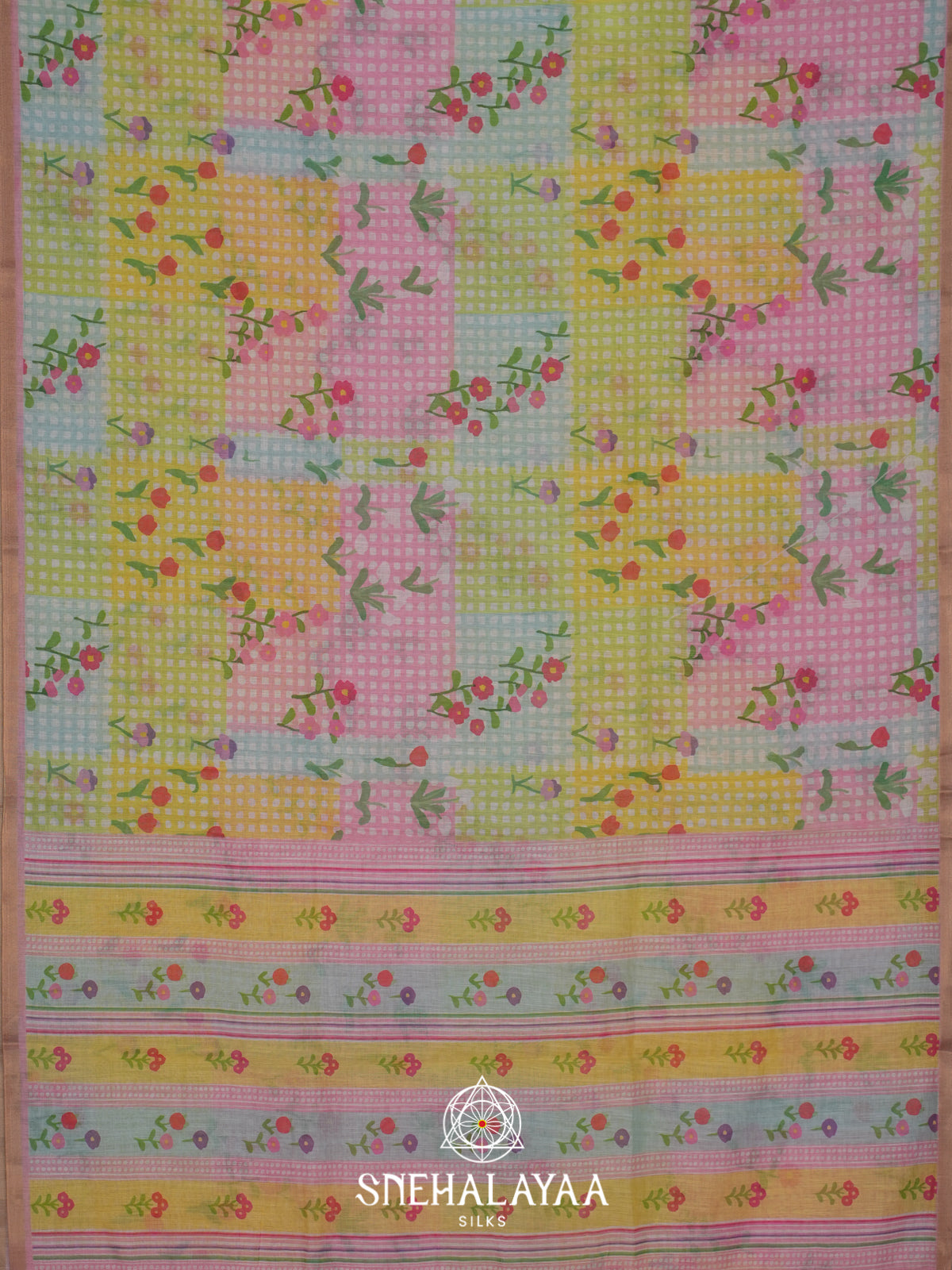 Pink Linen Saree