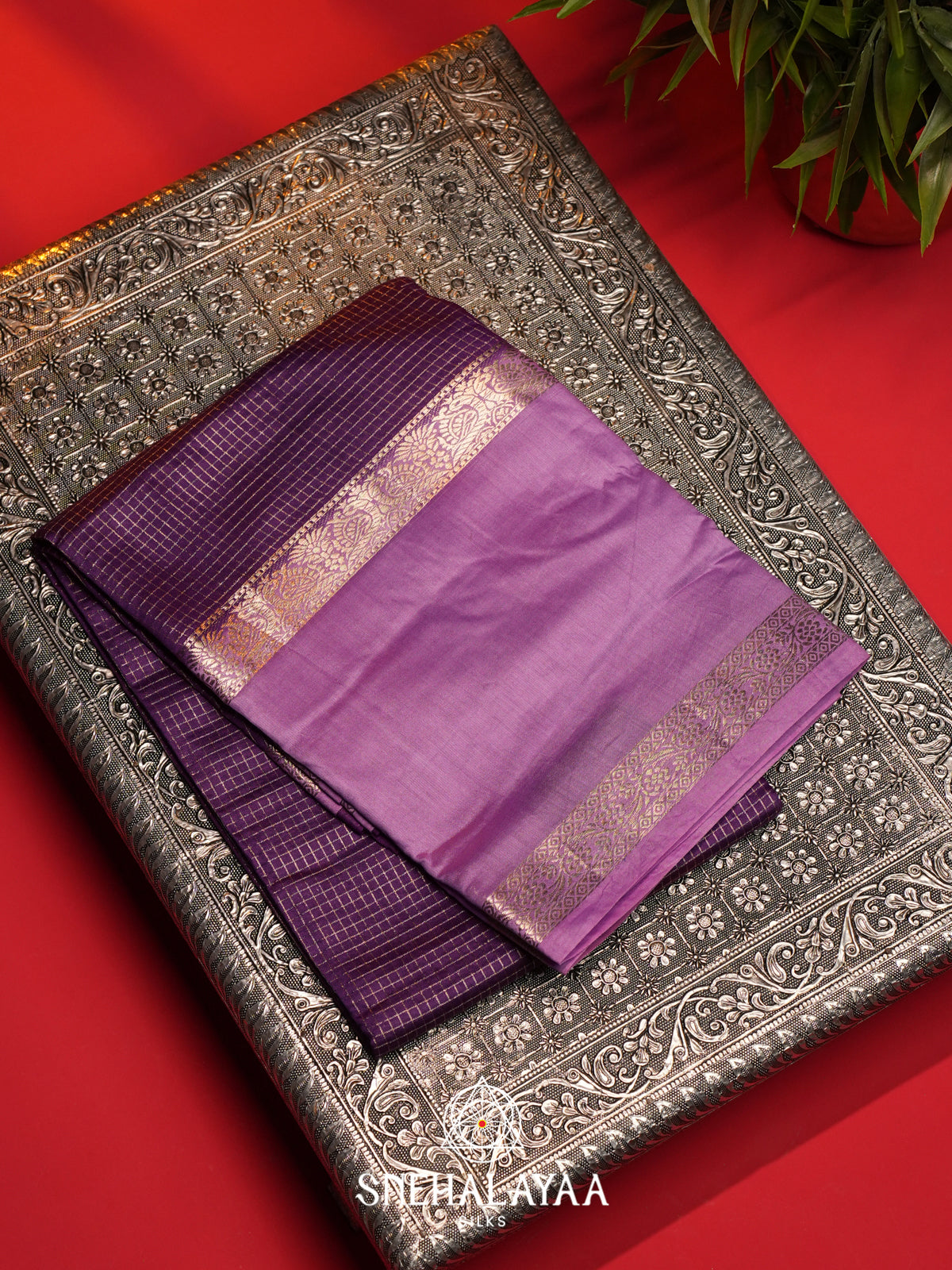 Purple Chanderi Saree