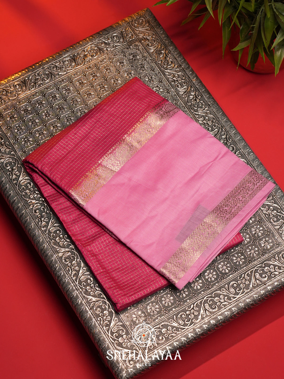 Pink Chanderi Saree