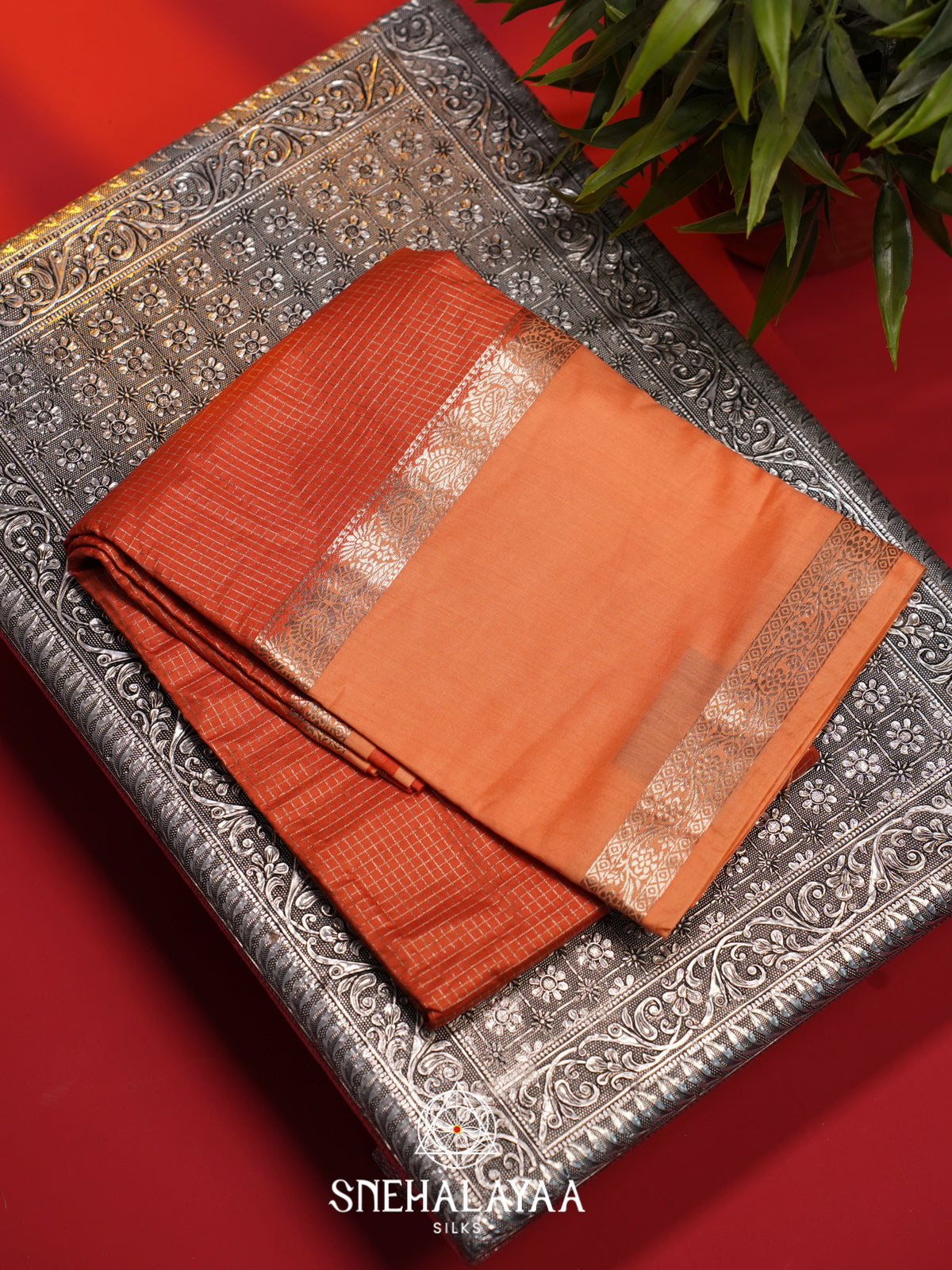 Orange Chanderi Saree