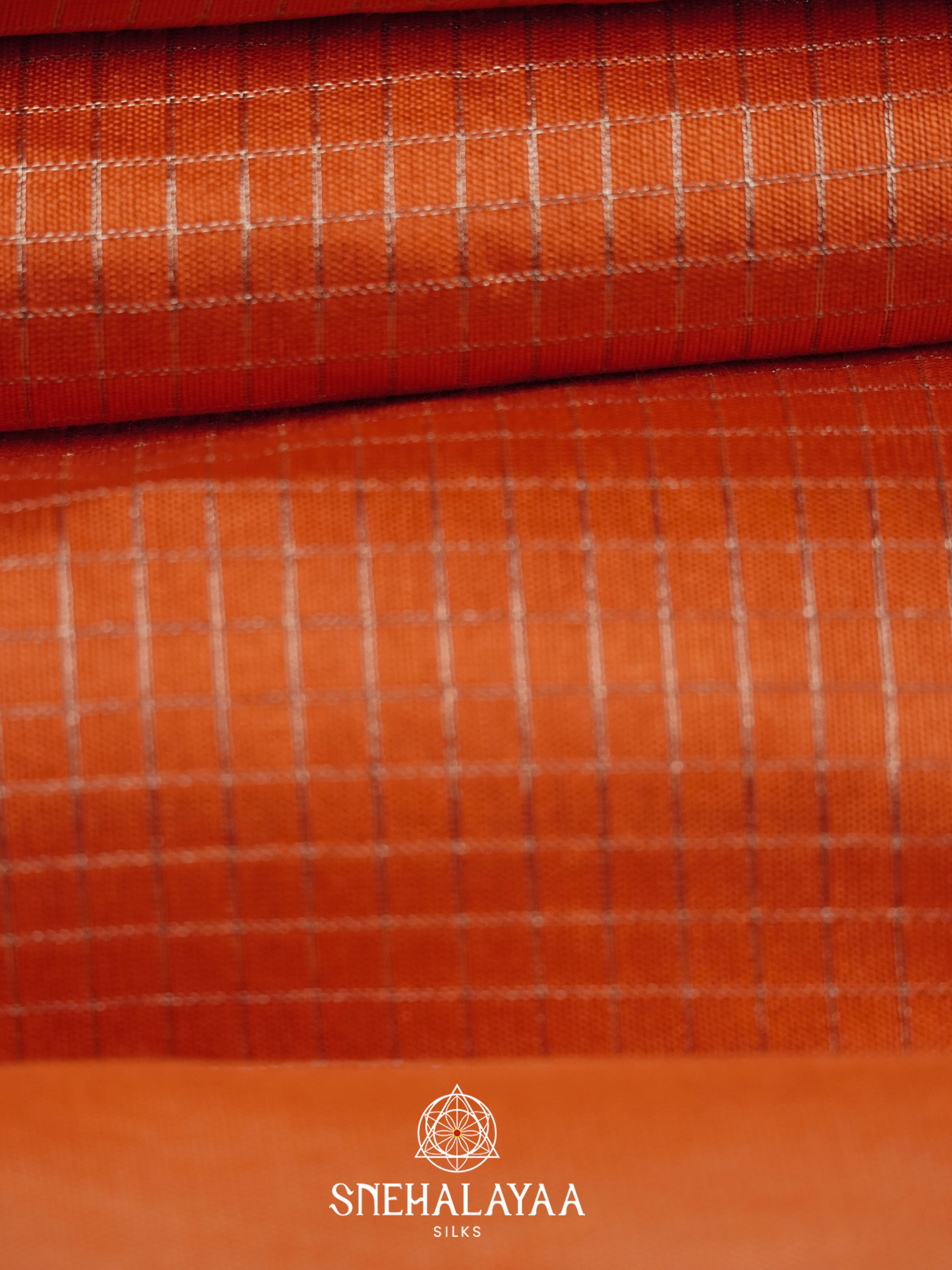 Orange Chanderi Saree