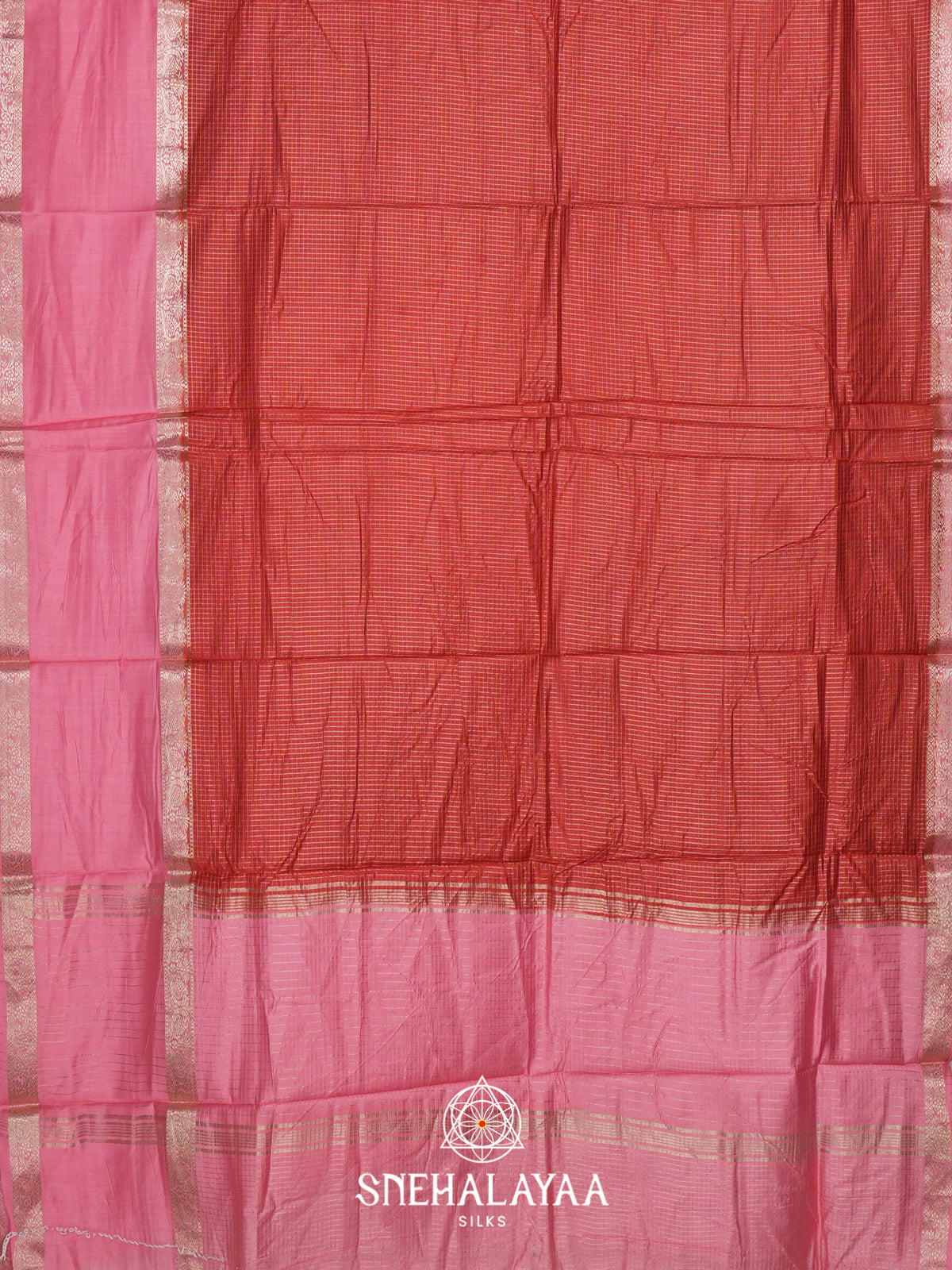 Brick Red Chanderi Saree