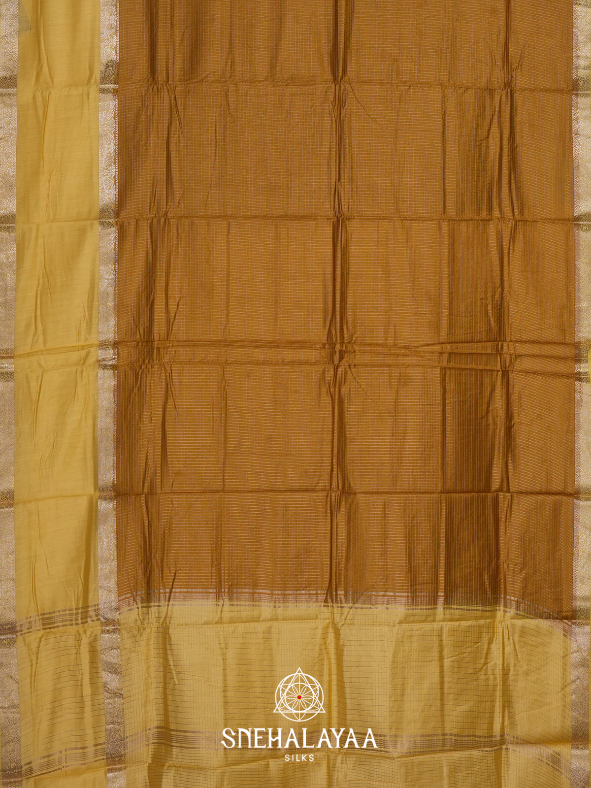 Mustard Yellow  Chanderi Saree