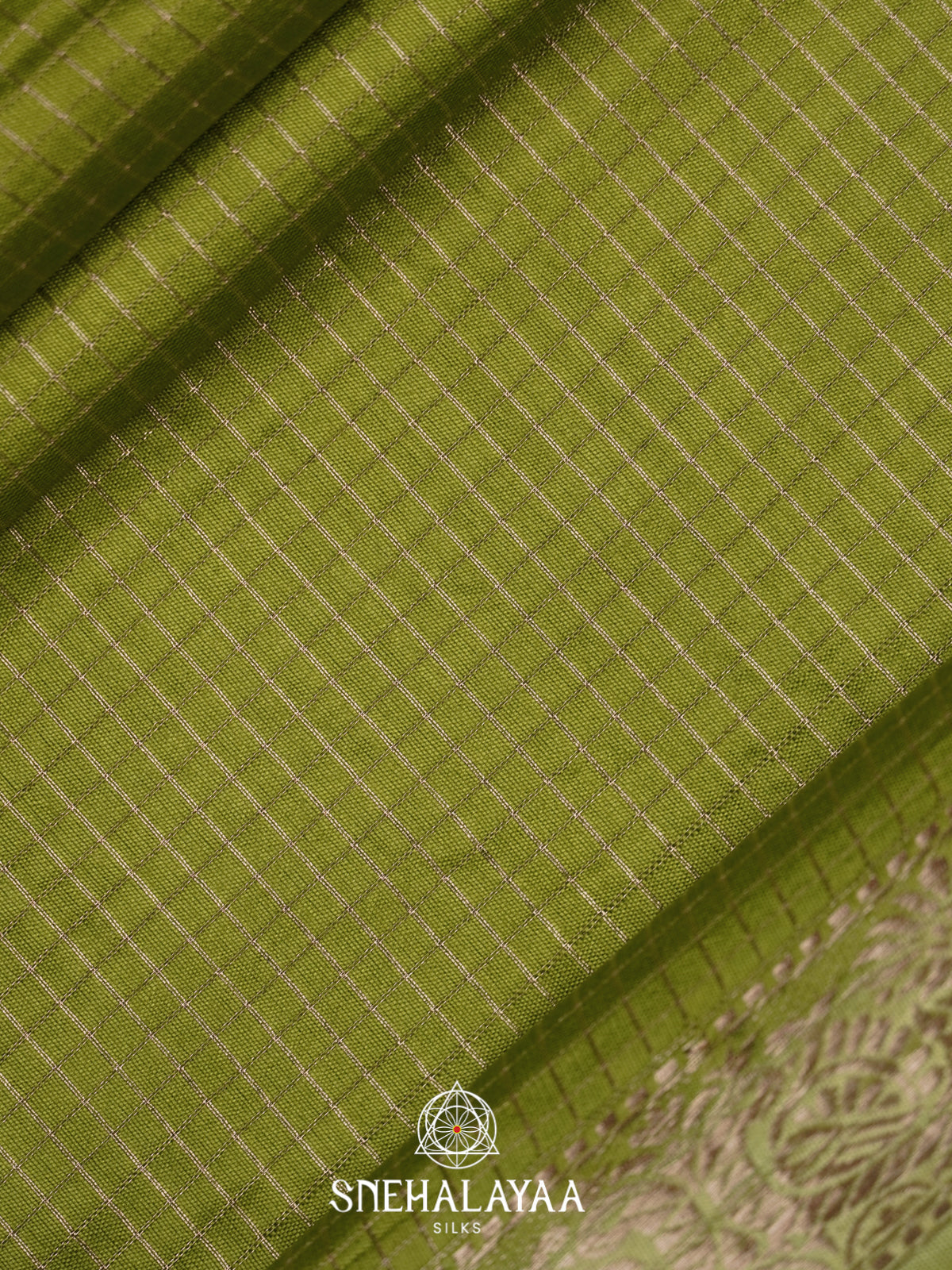 Olive Green Chanderi Saree