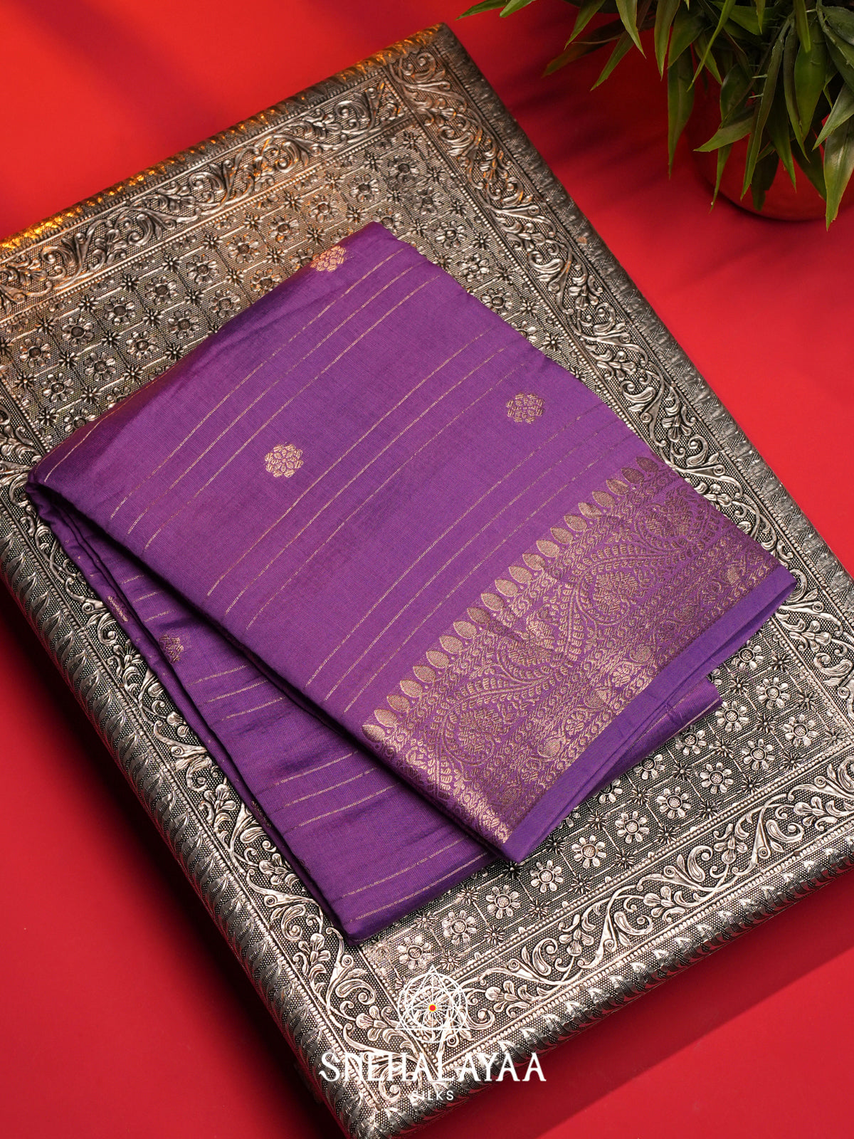 Lilac Chanderi Saree