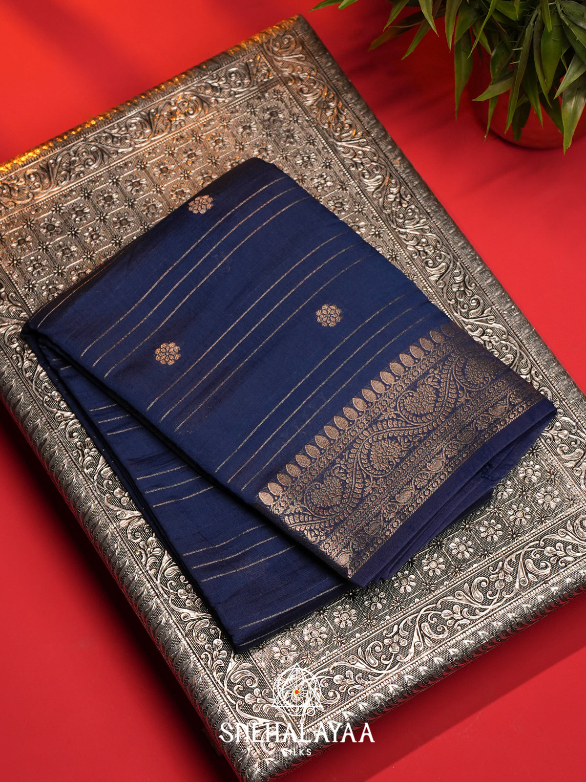 Blue Chanderi Saree