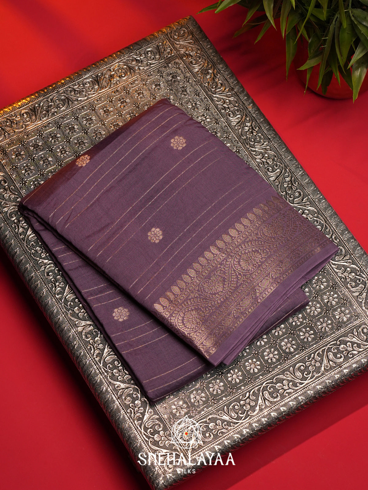 Taupe Chanderi Saree