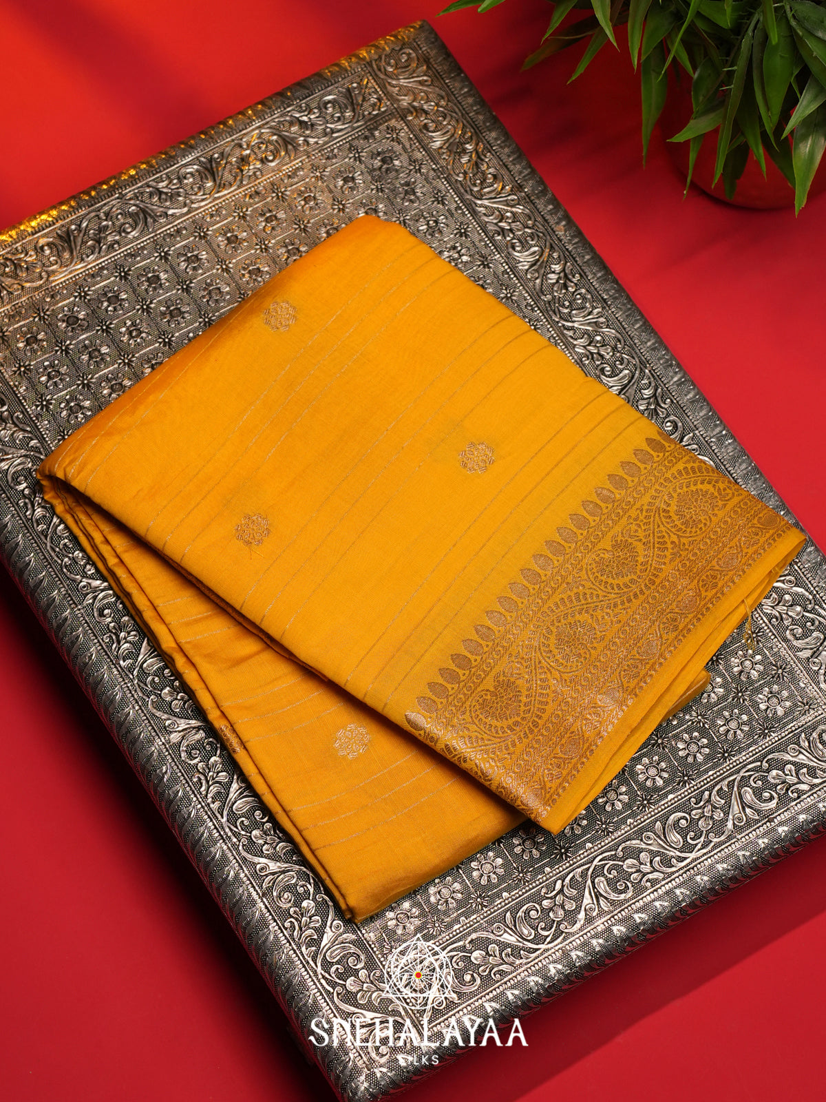 Yellow Chanderi Saree