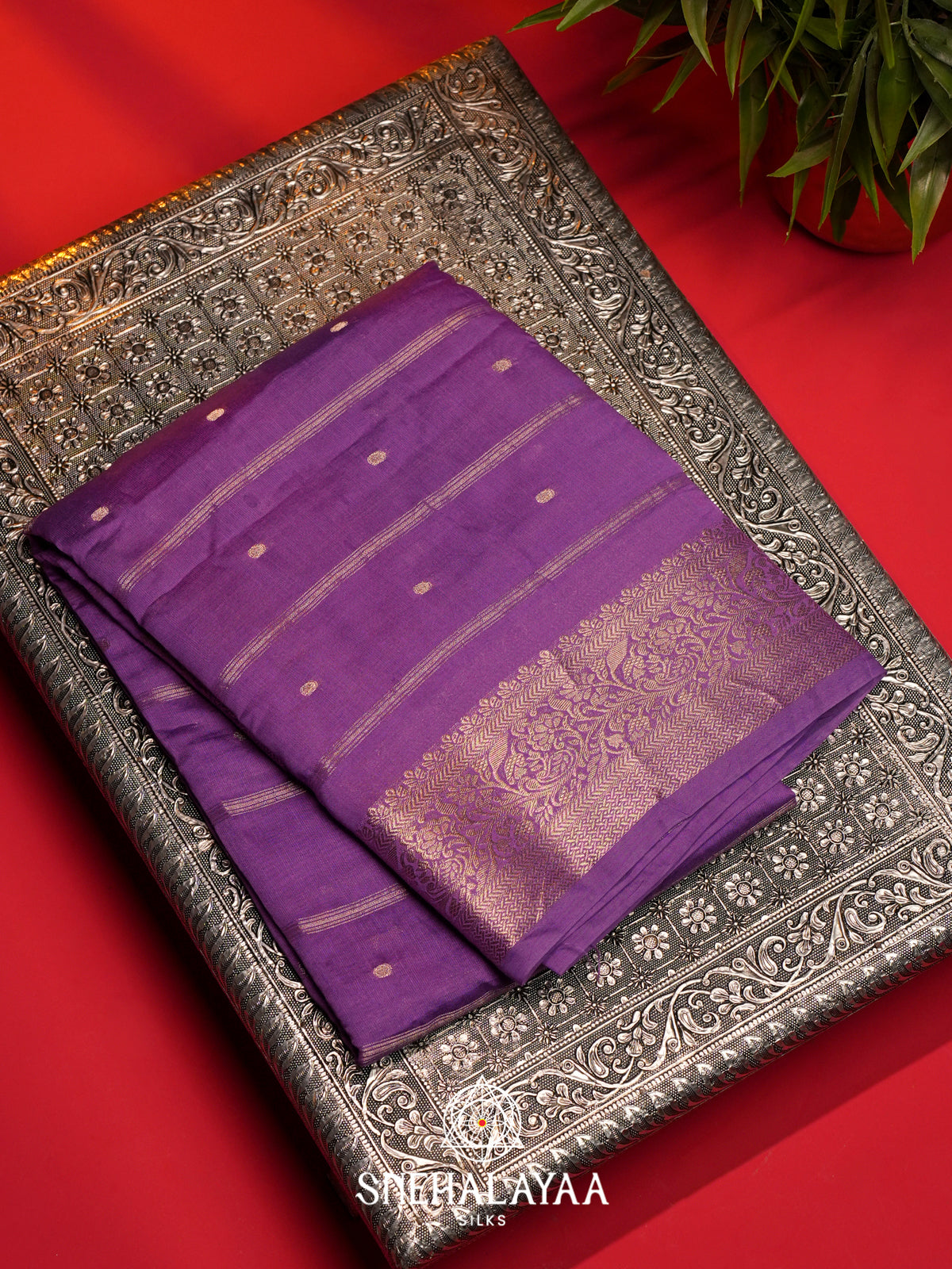 Lilac Chanderi Saree