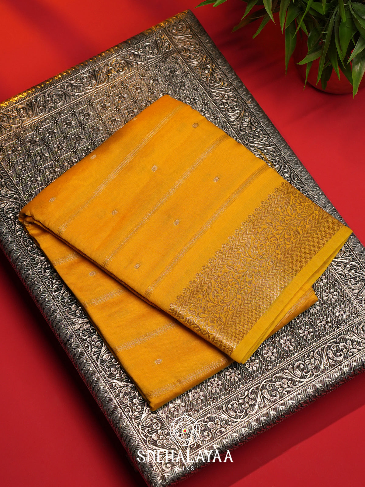 Yellow Chanderi Saree