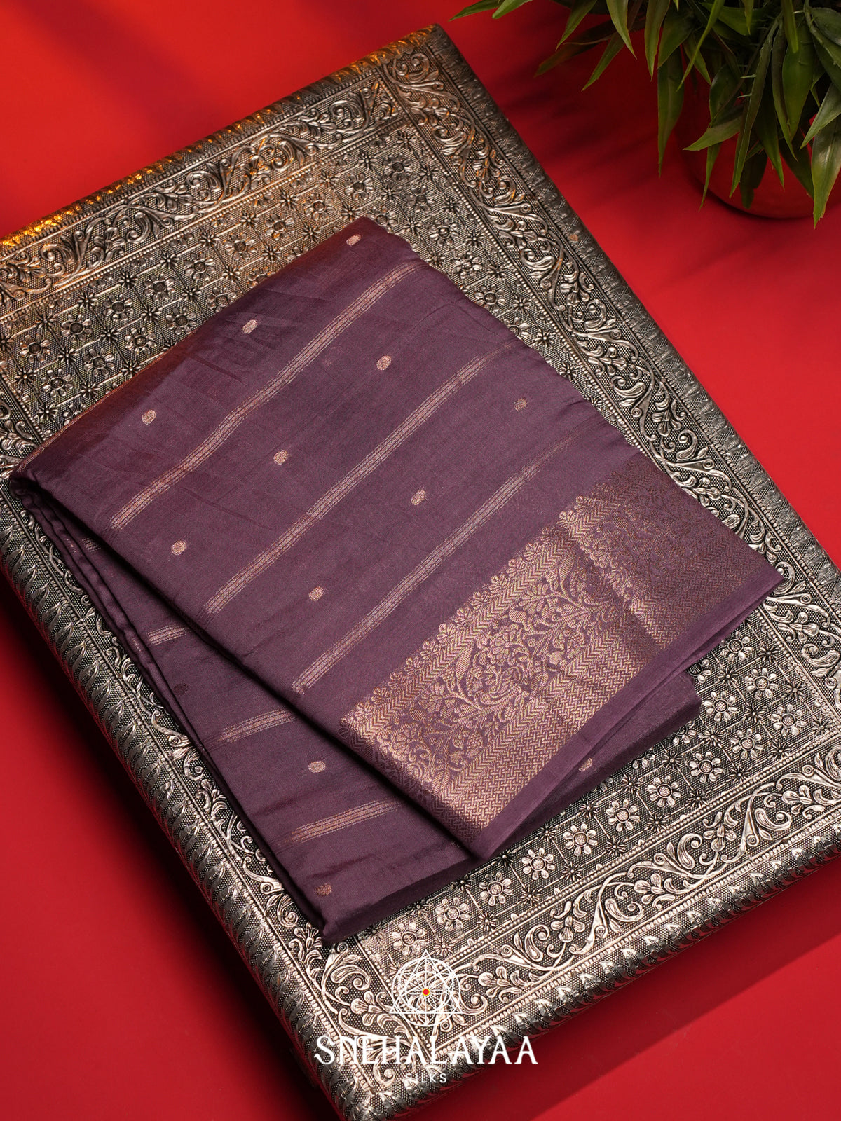 Taupe Chanderi Saree