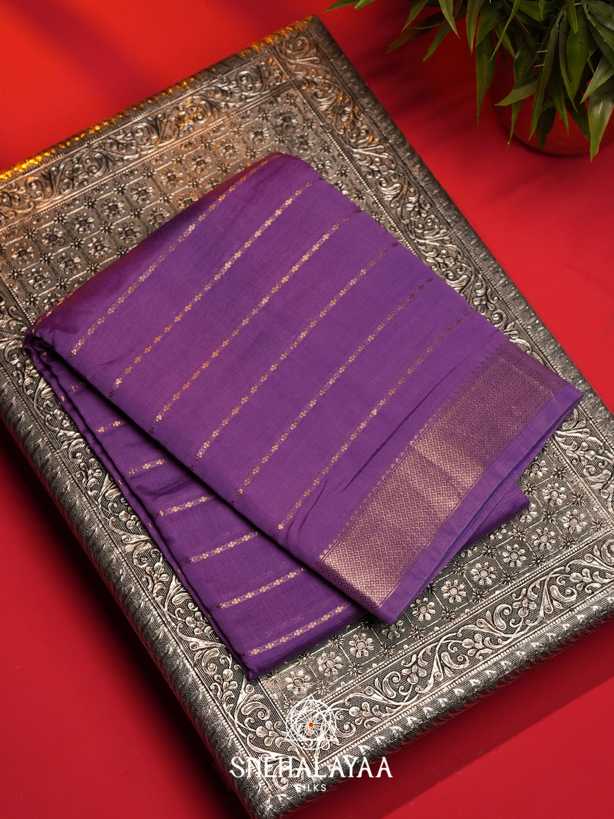 Lilac Chanderi Saree