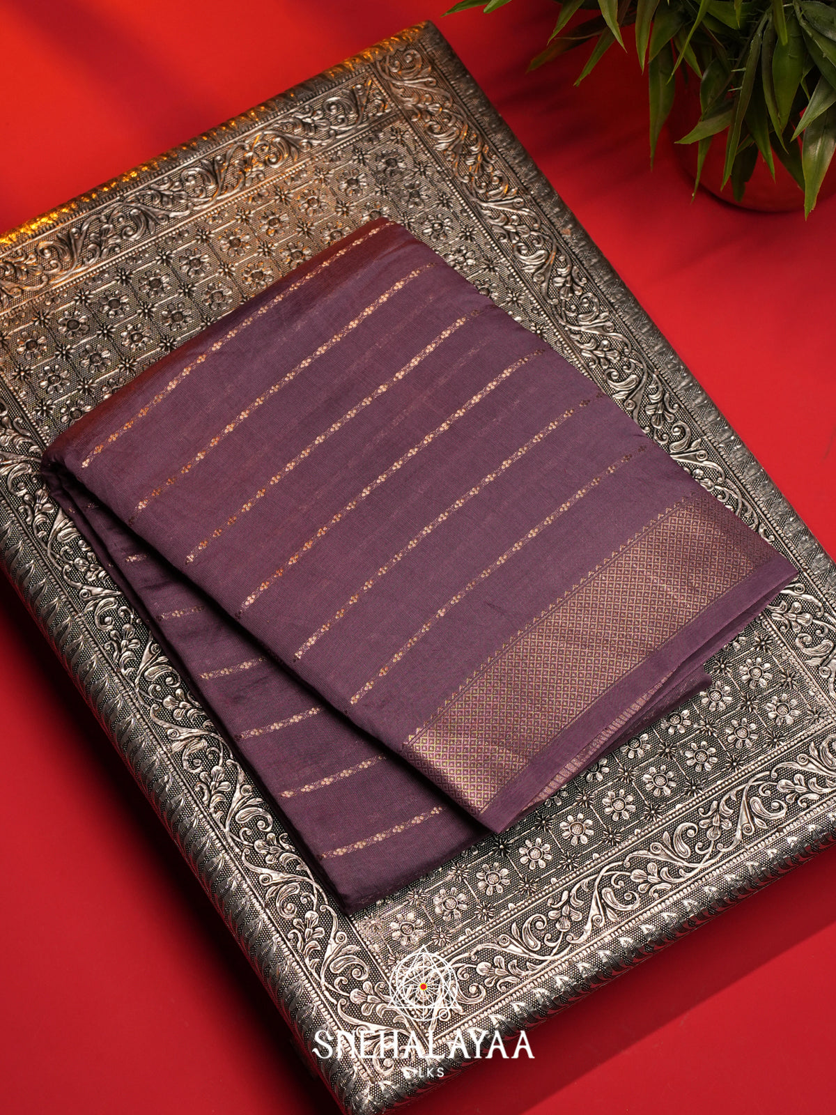 Dusty Mauve Chanderi Saree