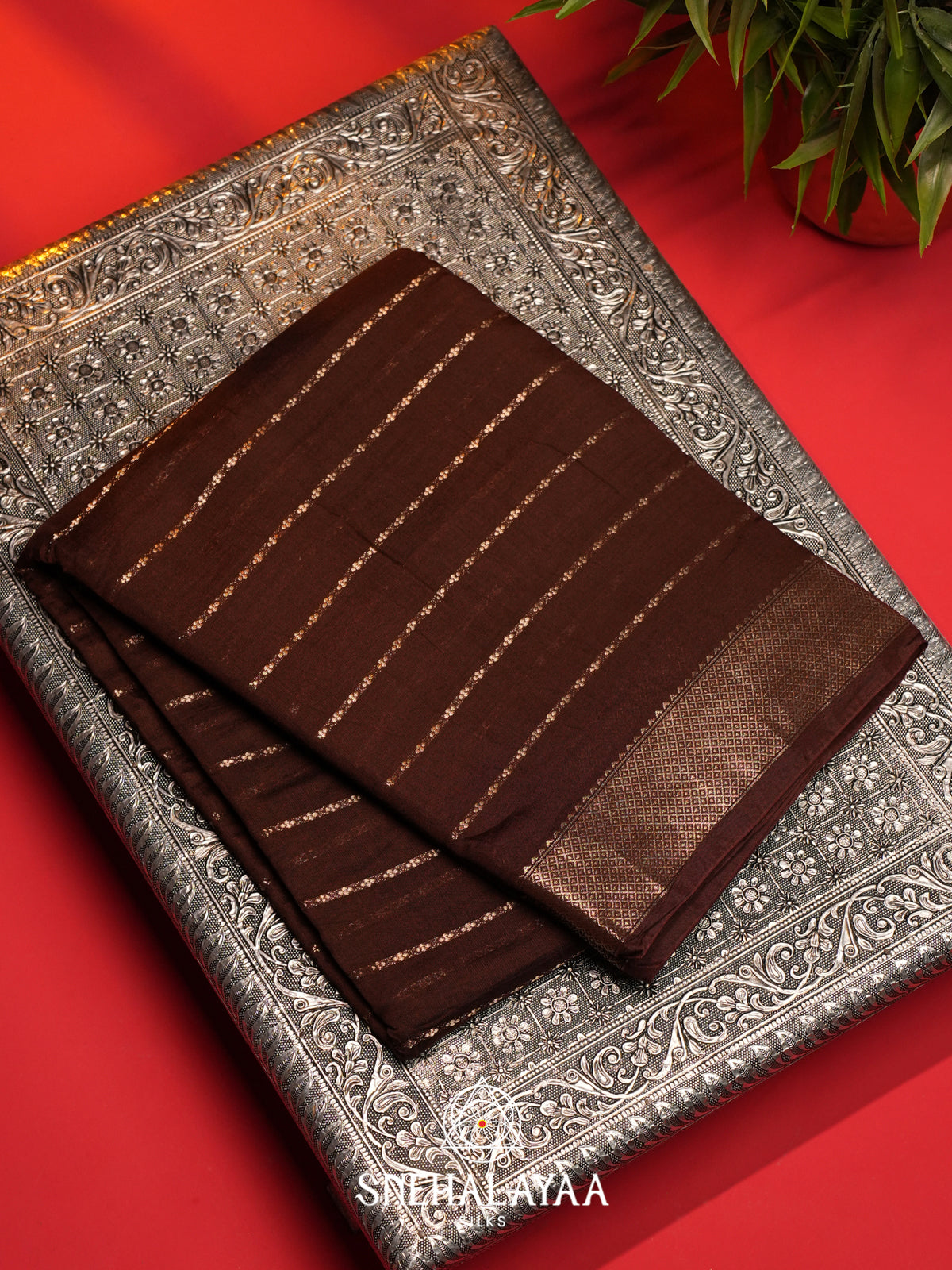 Brown Chanderi Saree