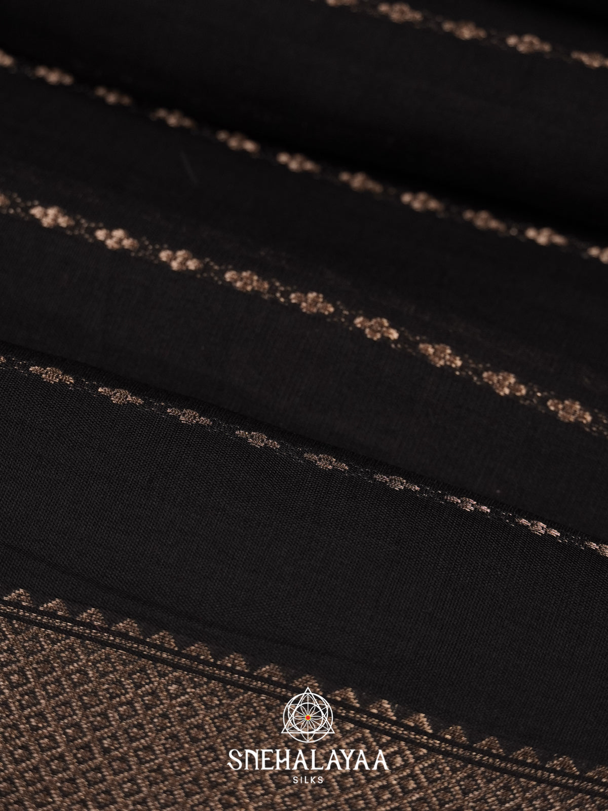 Black Chanderi Saree