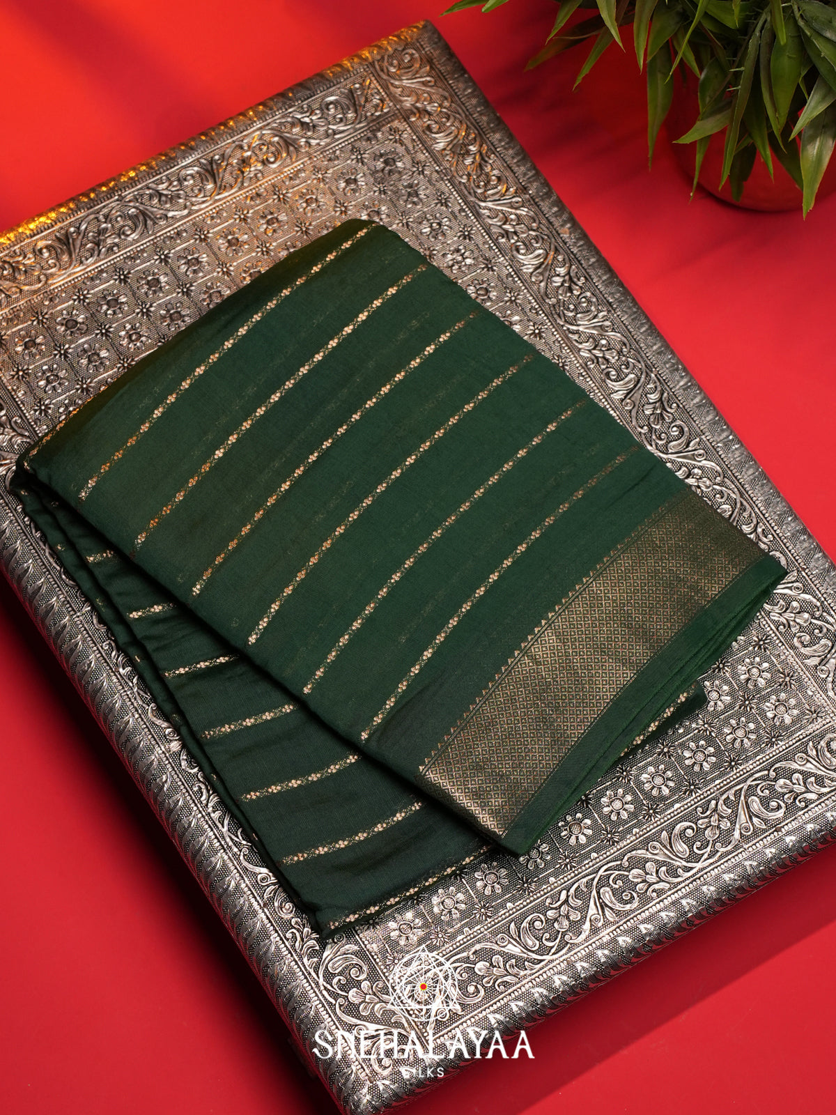 Green Chanderi Saree