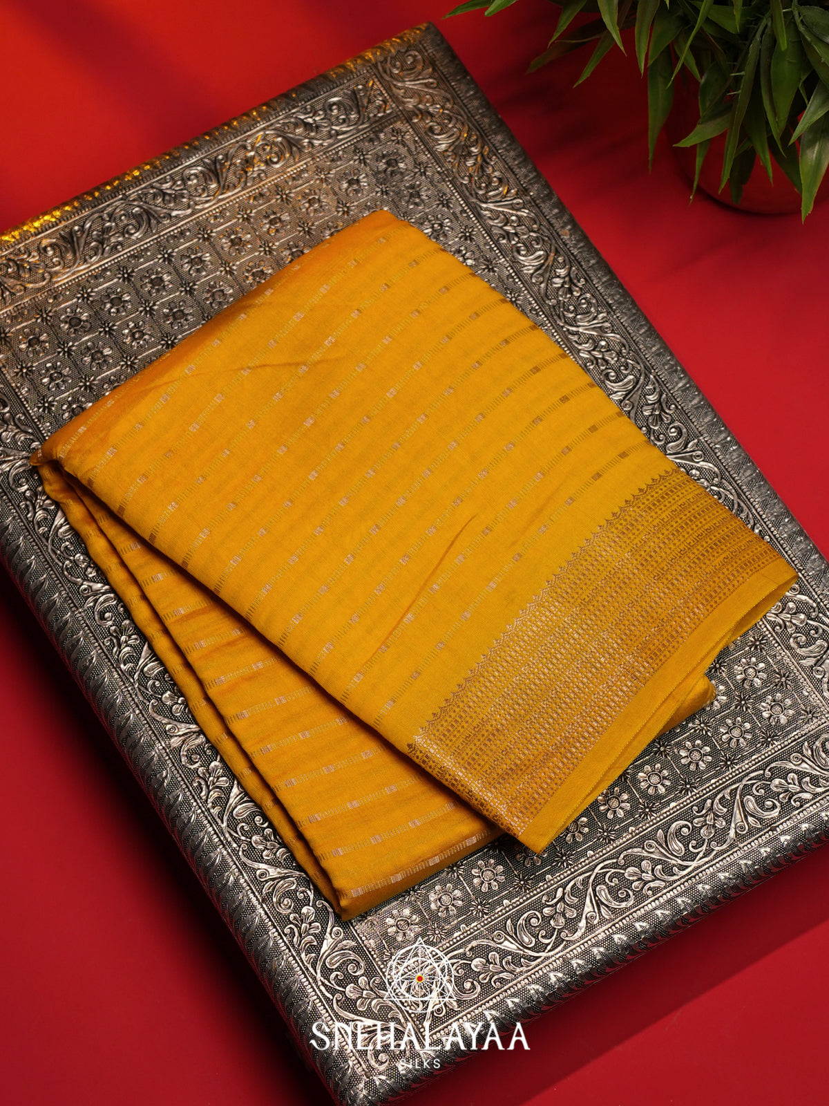 Yellow Chanderi Saree