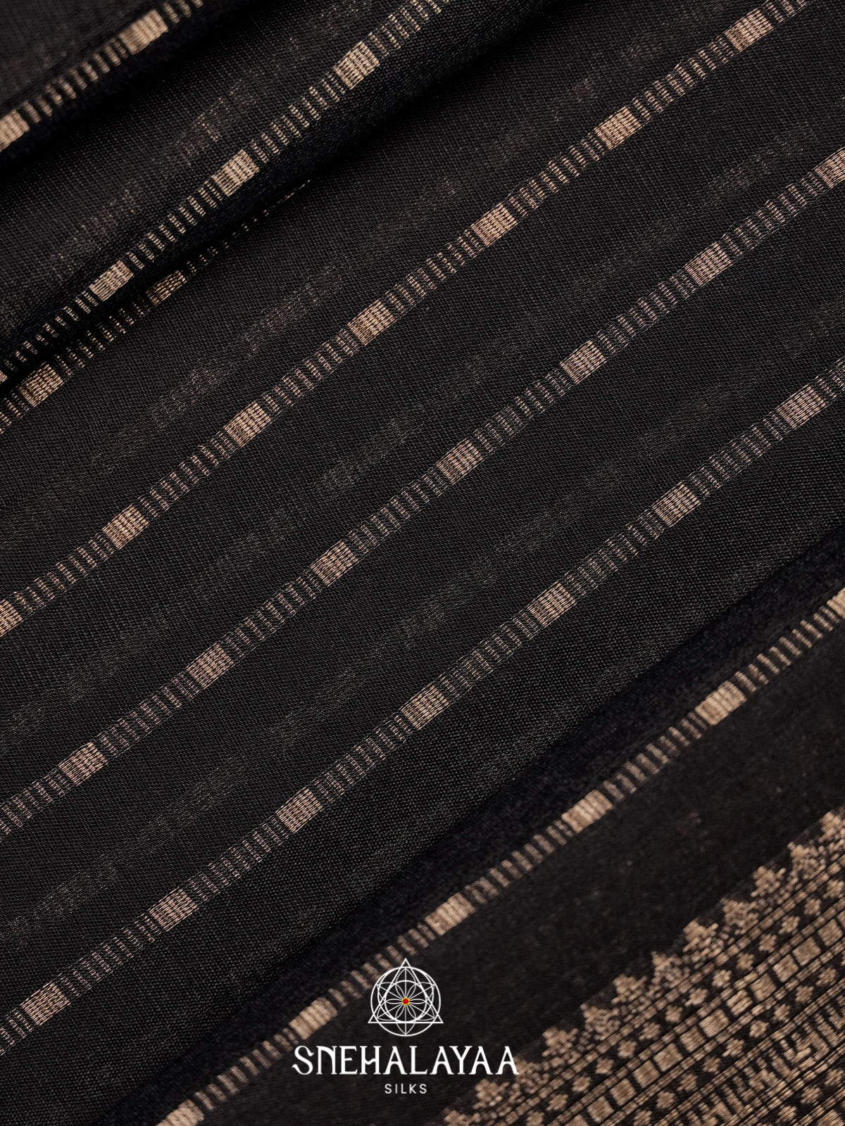 Black Chanderi Saree