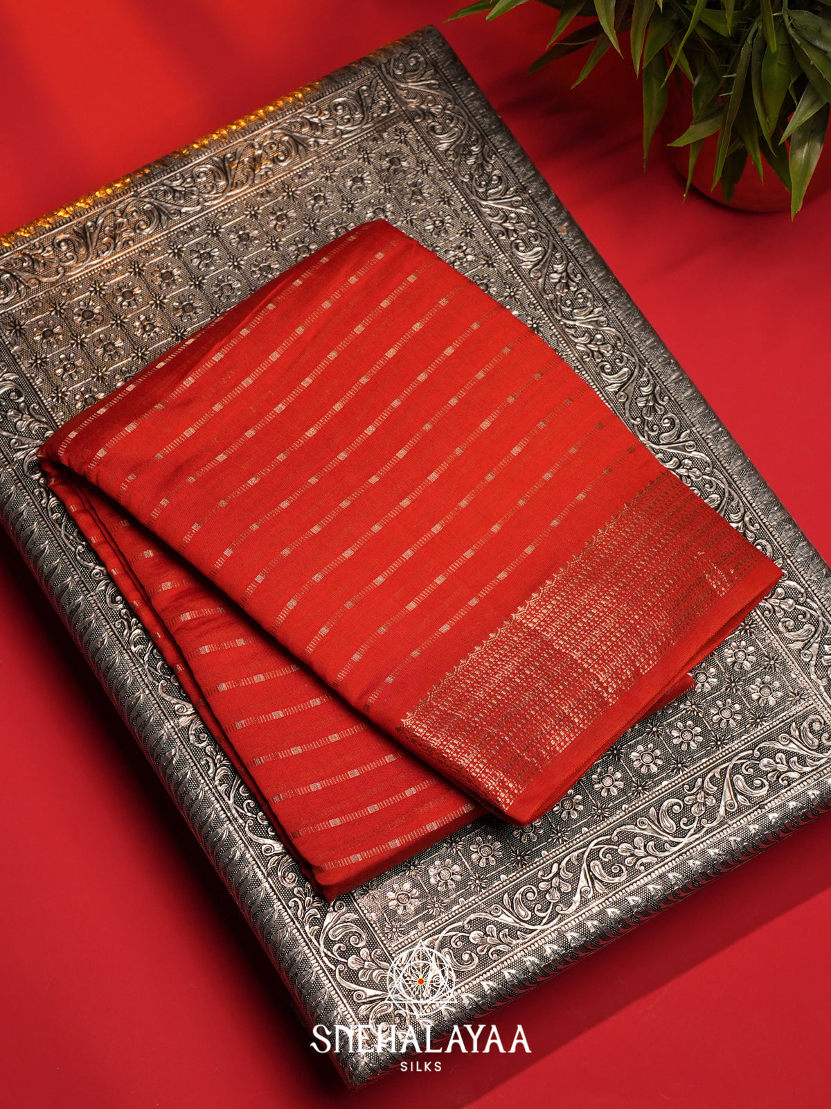 Orange Chanderi Saree