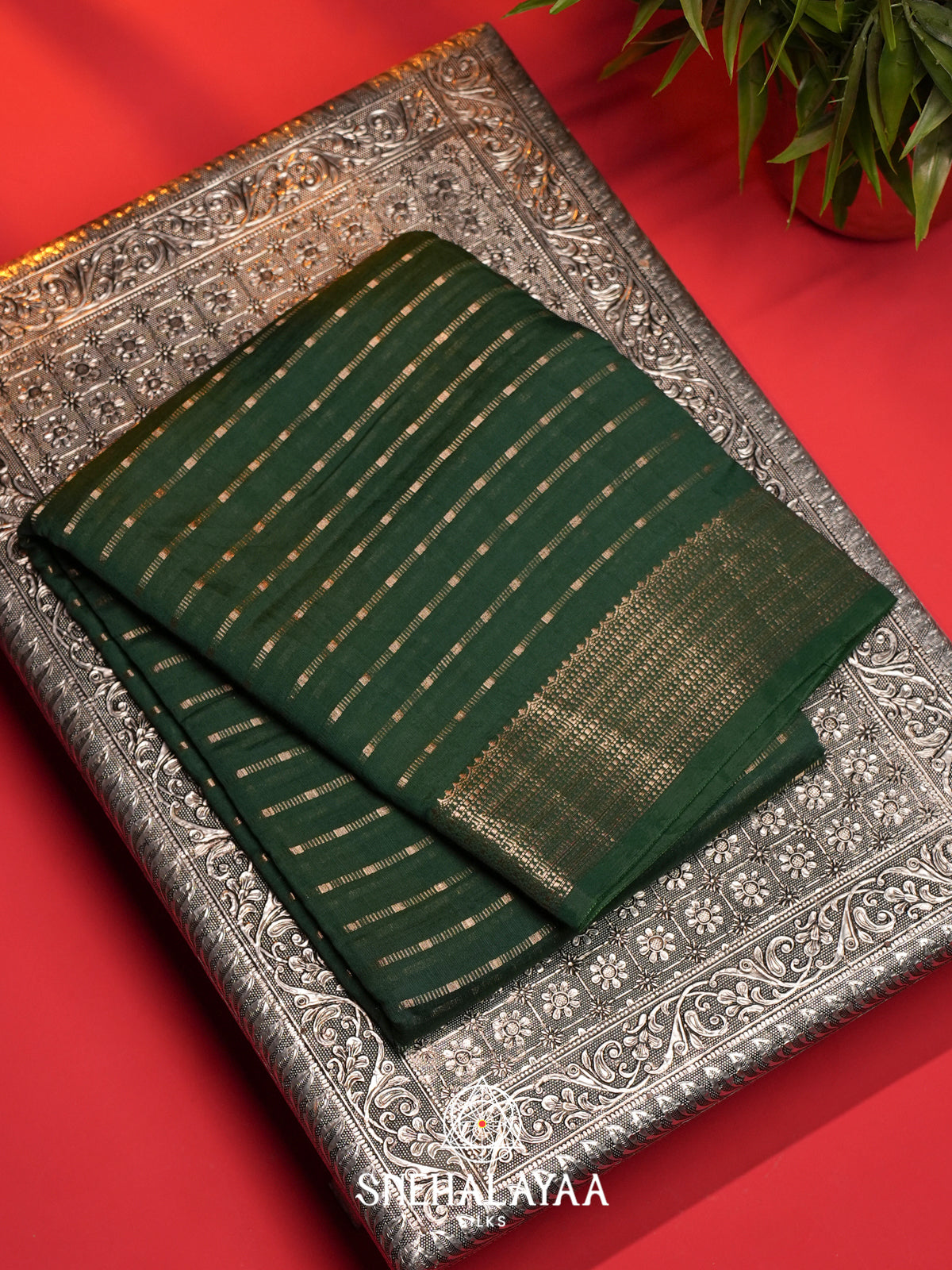 Green Chanderi Saree