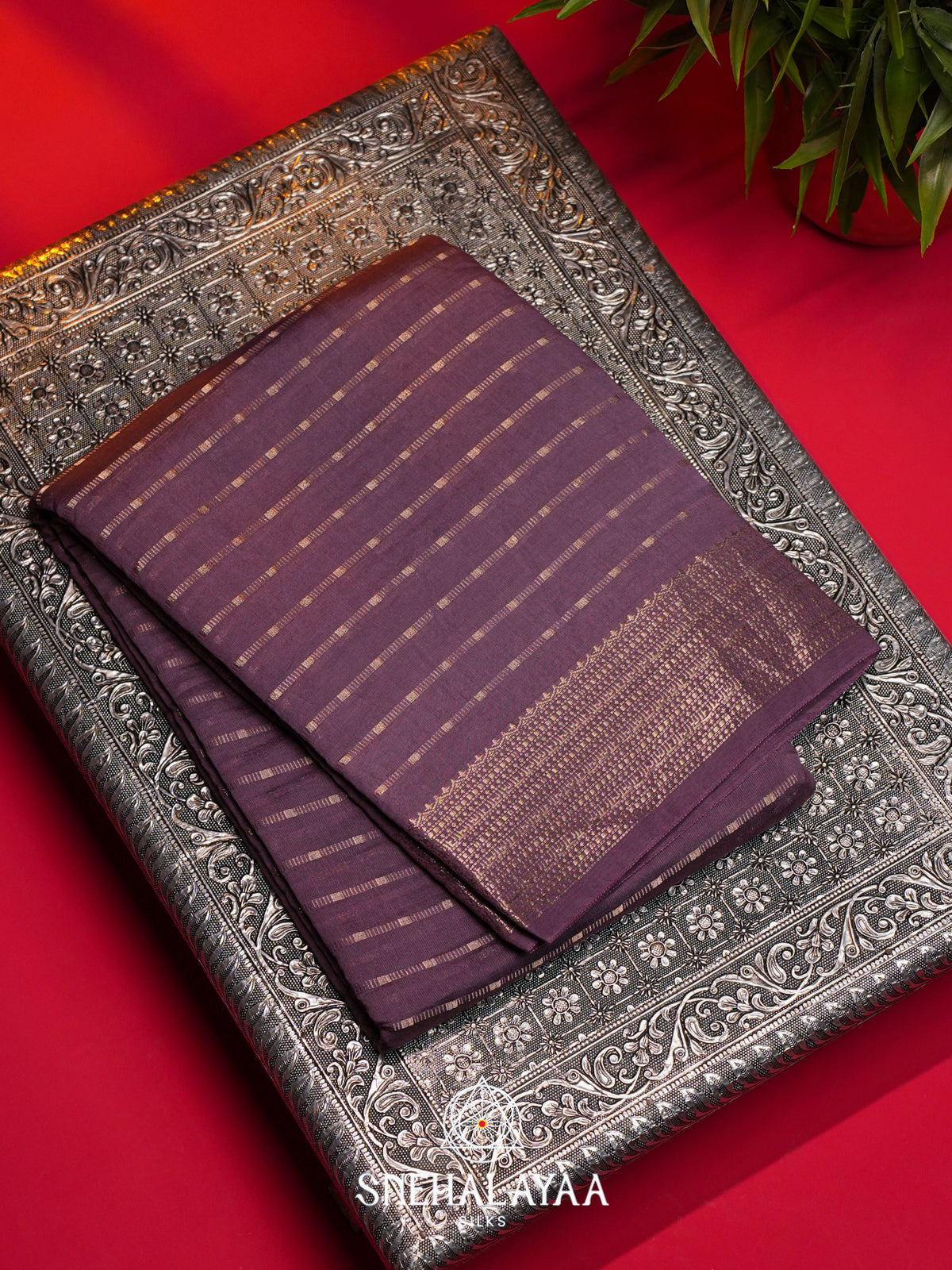 Dusty Mauve Chanderi Saree