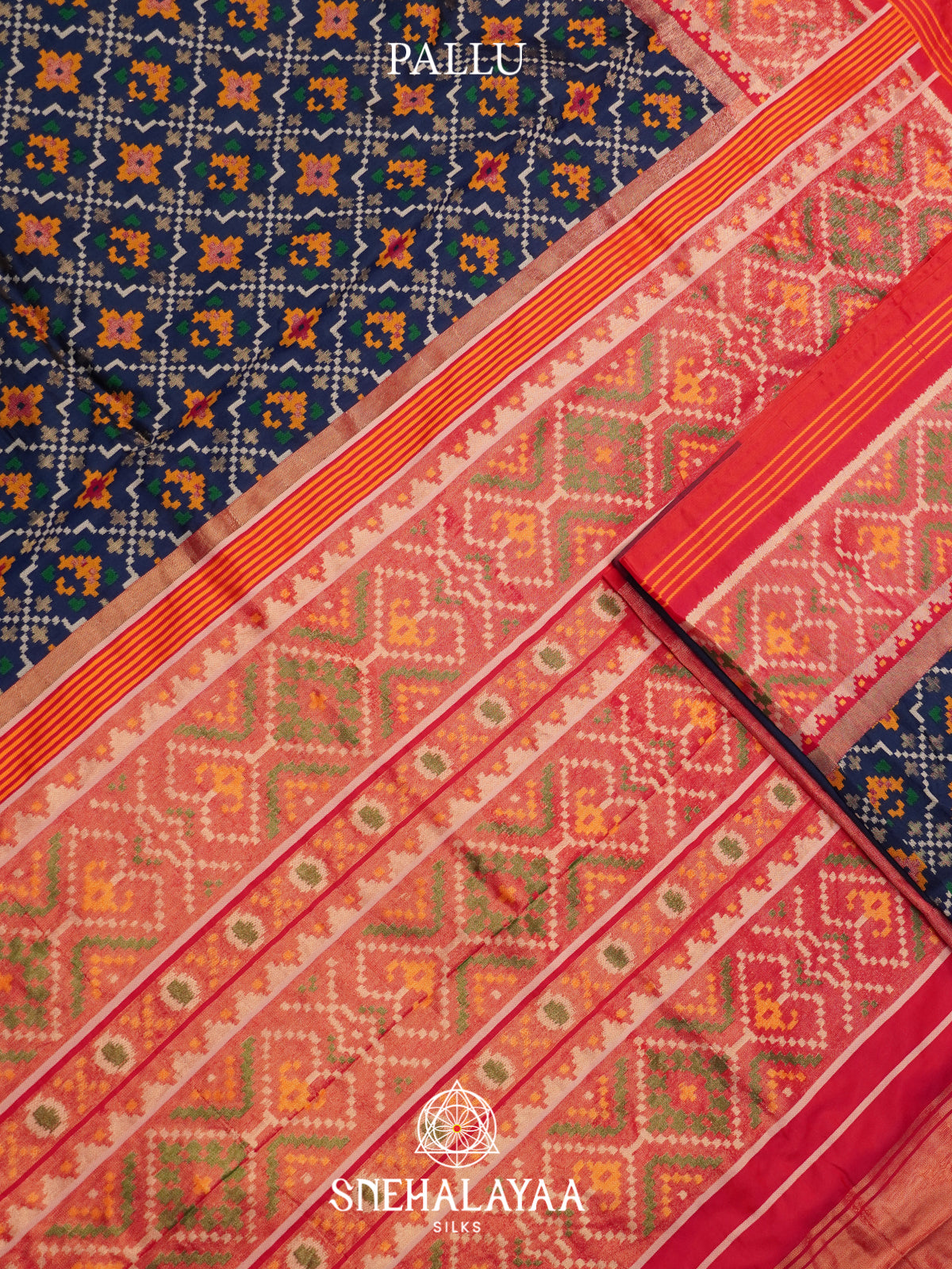 Navy Blue Semi Patola Saree