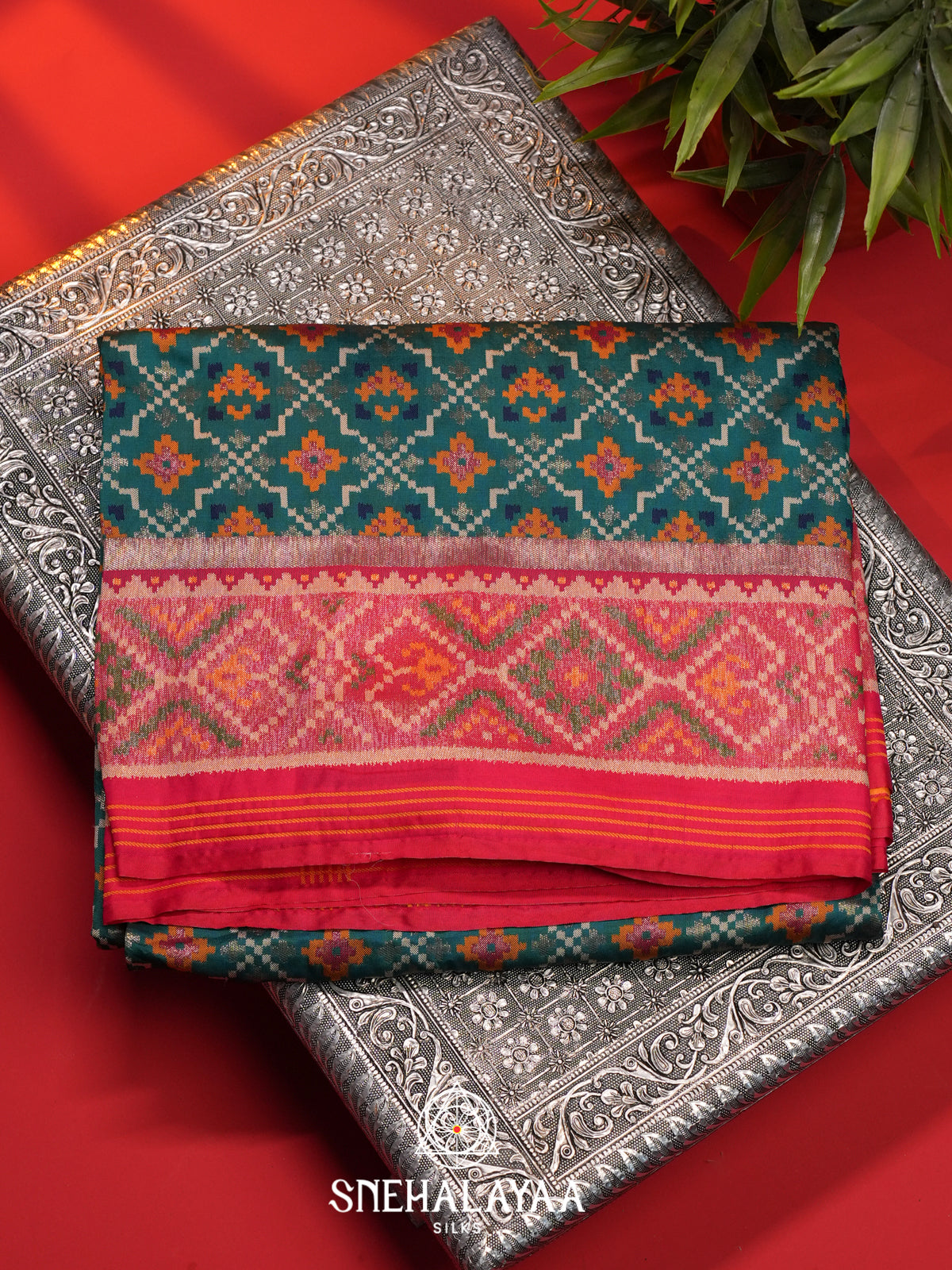 Ramar Blue Semi Patola Saree