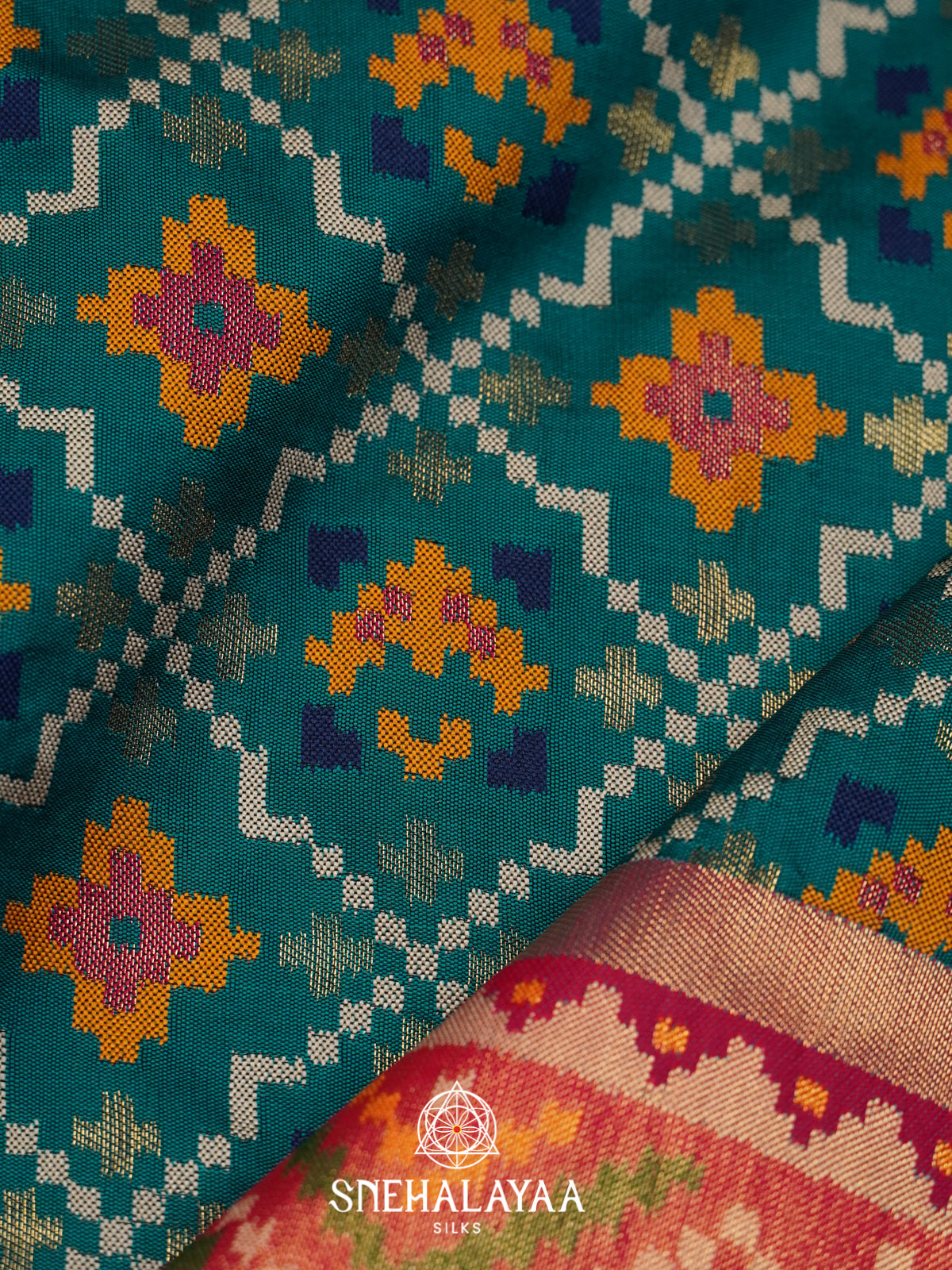 Ramar Blue Semi Patola Saree