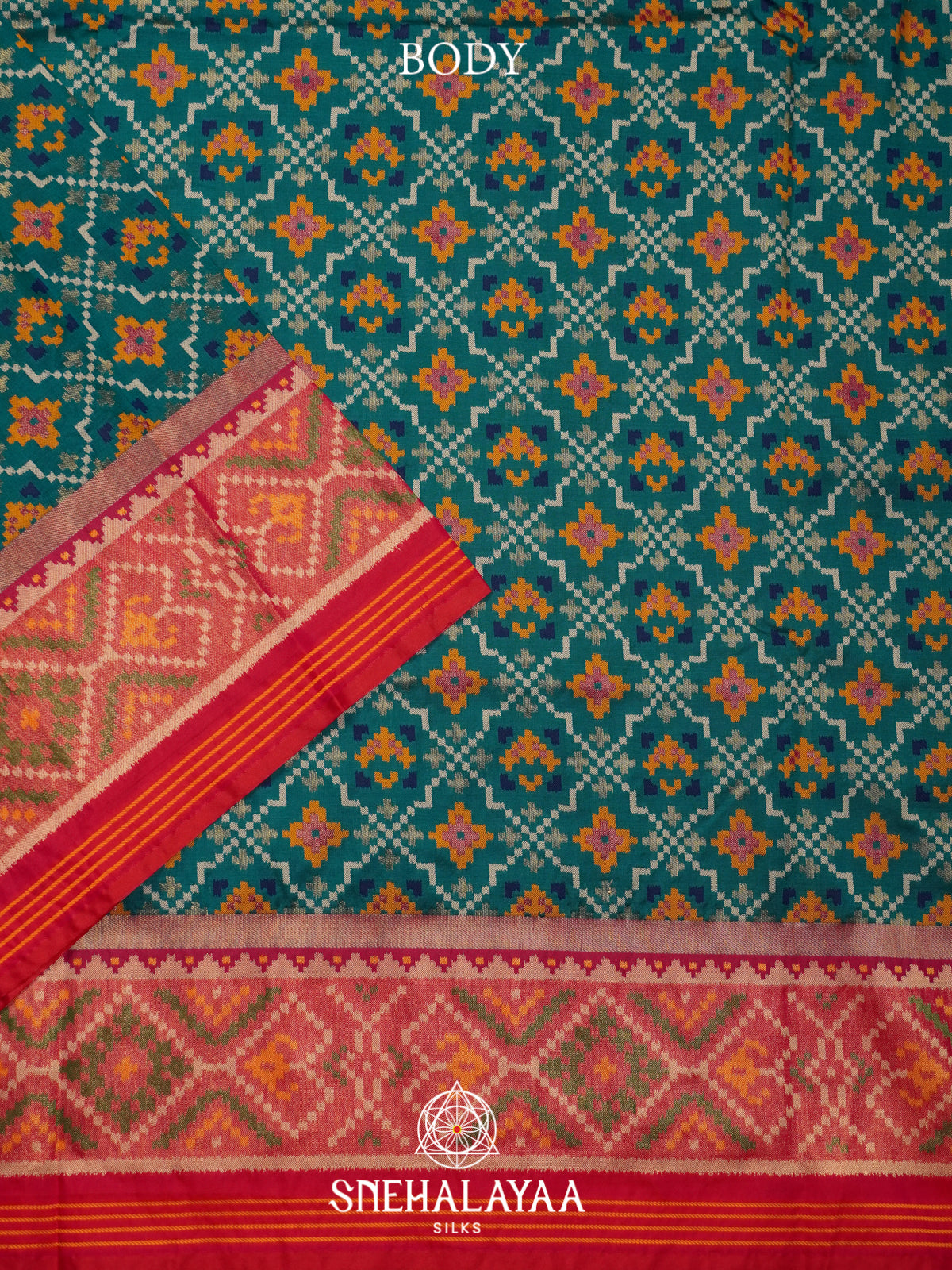 Ramar Blue Semi Patola Saree
