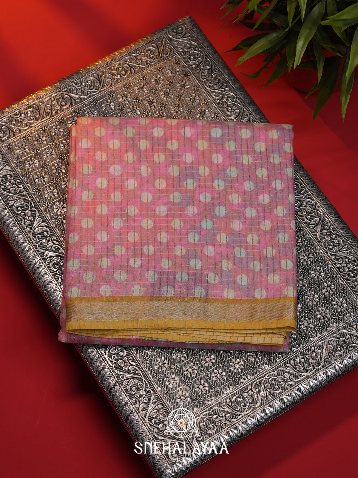 Rose Pink Mangalagiri Silk Cotton Saree