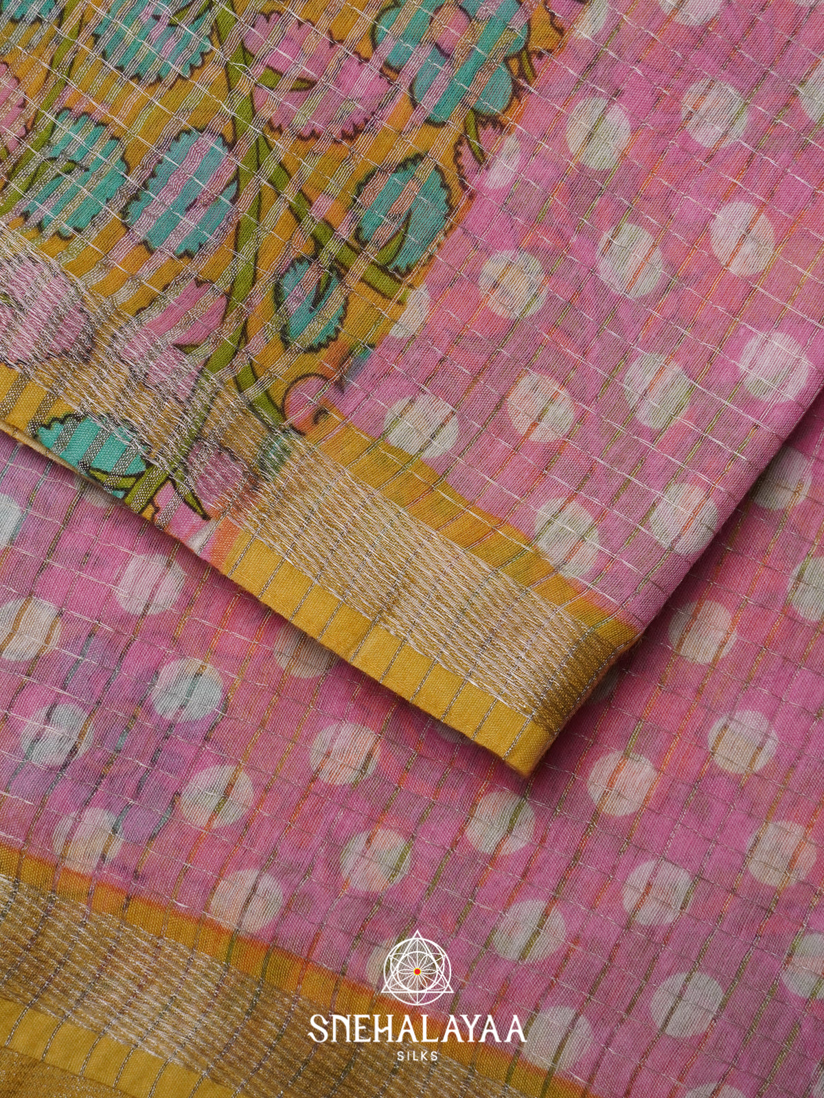 Rose Pink Mangalagiri Silk Cotton Saree