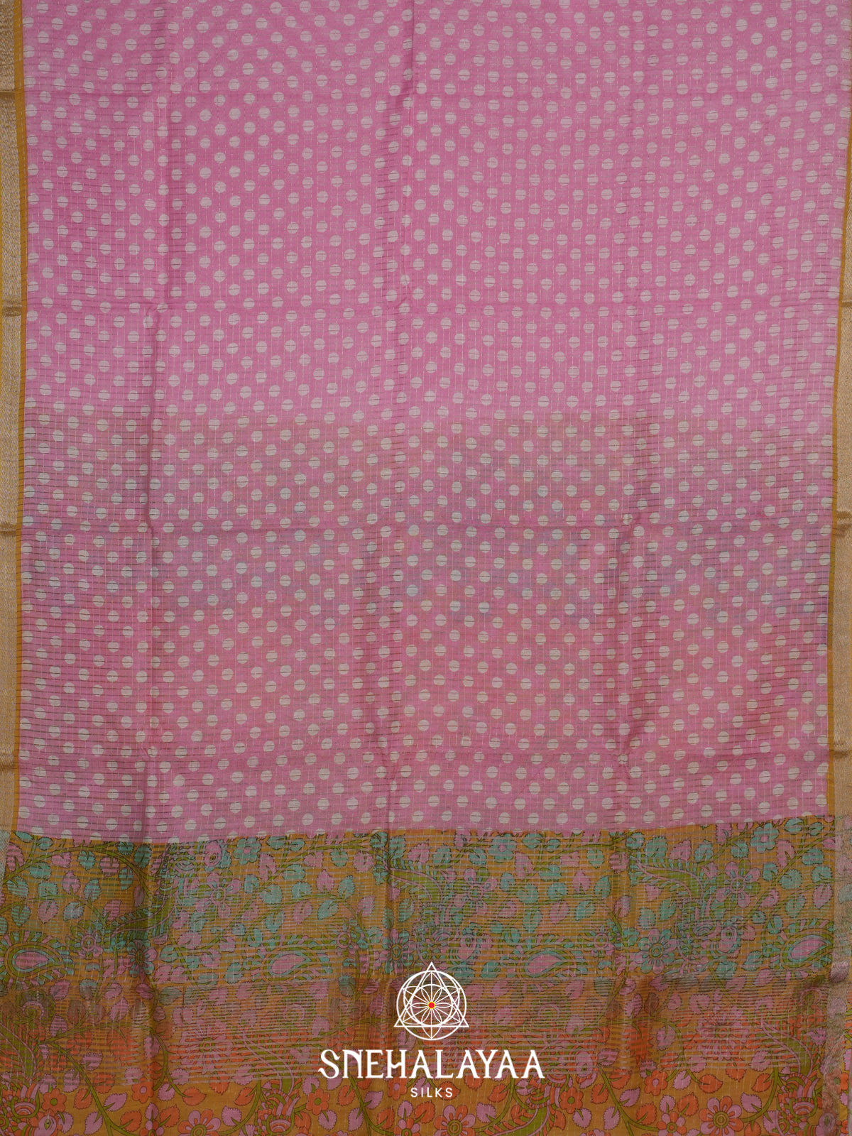 Rose Pink Mangalagiri Silk Cotton Saree