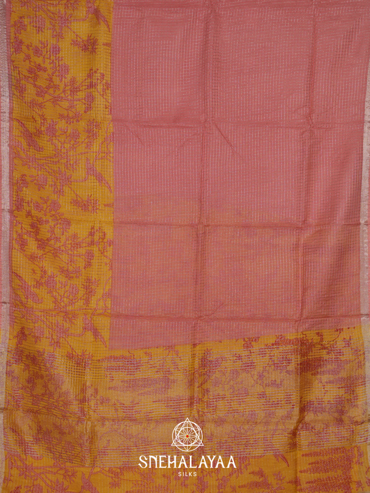 Peach Mangalagiri Silk Cotton Saree