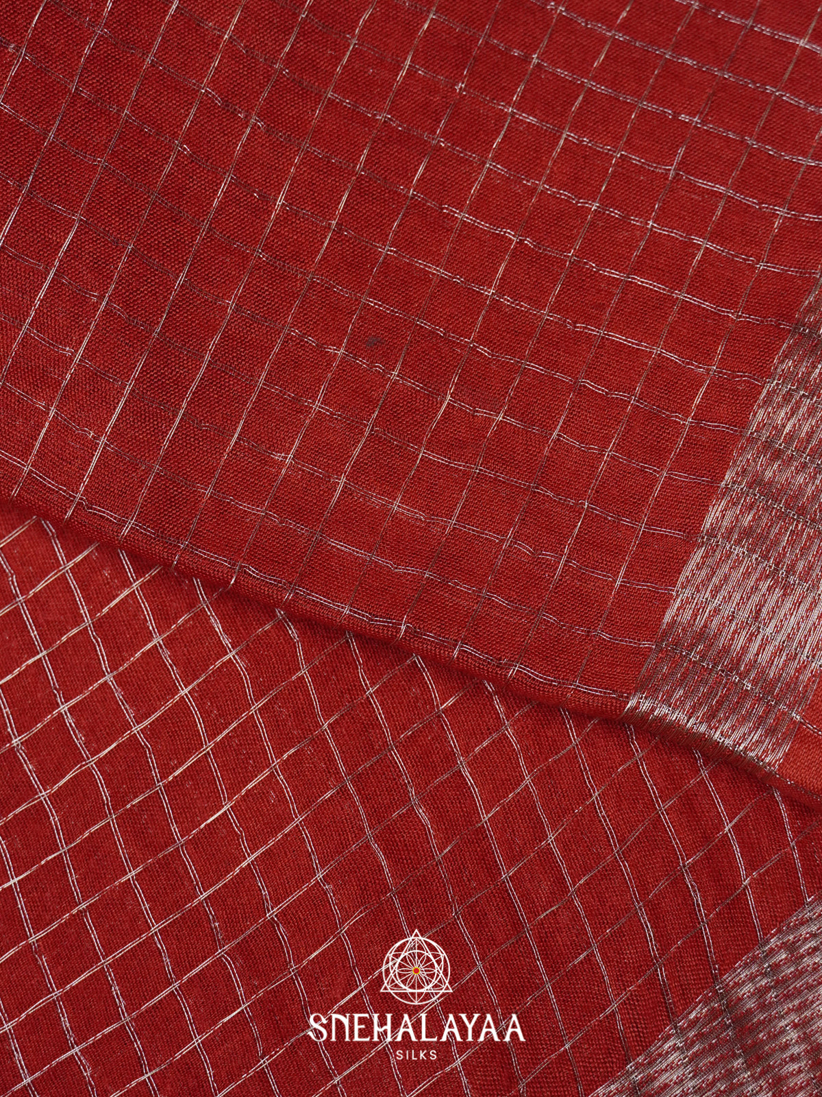 Maroon Mangalagiri Silk Cotton Saree