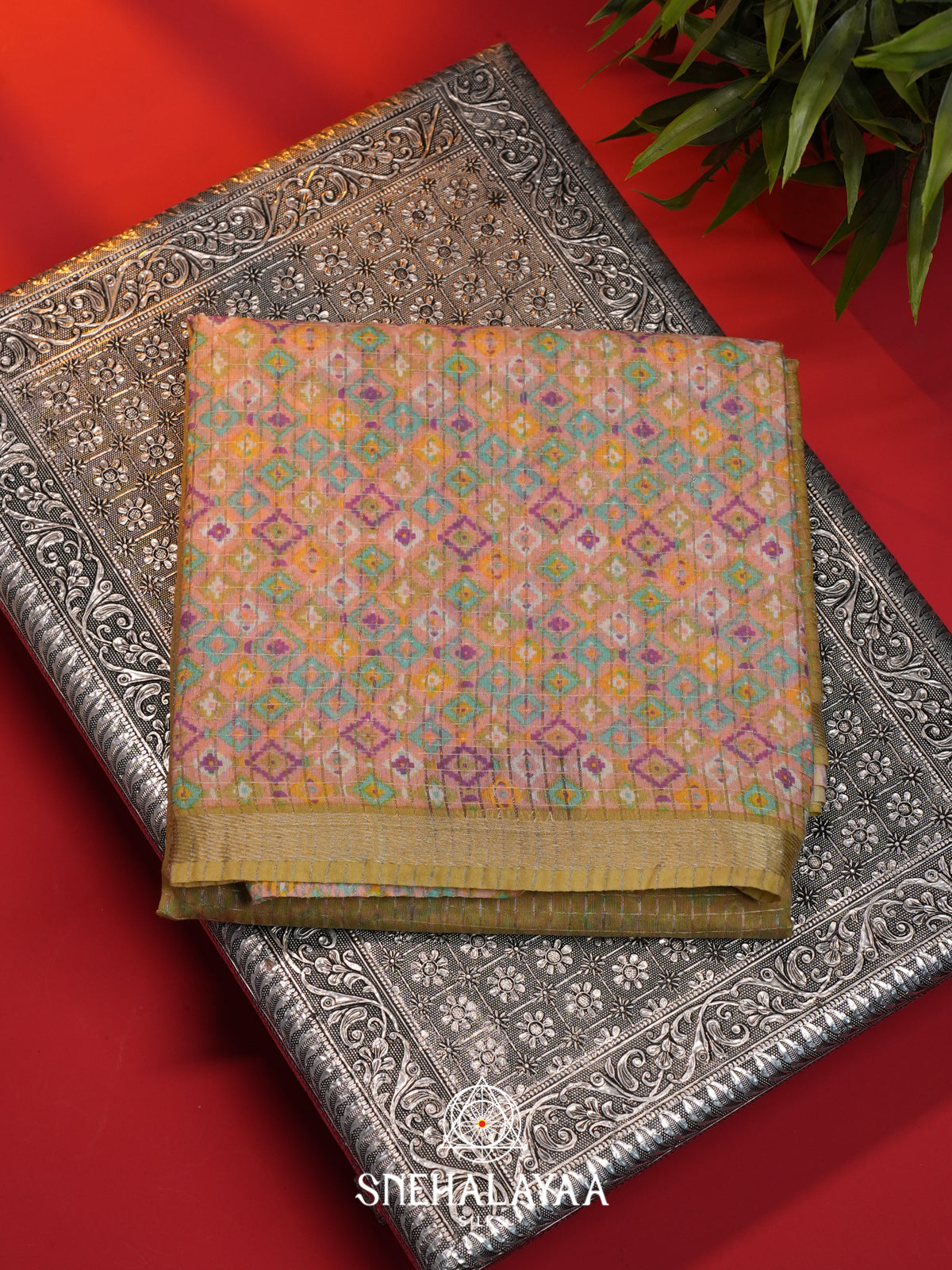 Mehendi Green Mangalagiri Silk Cotton Saree