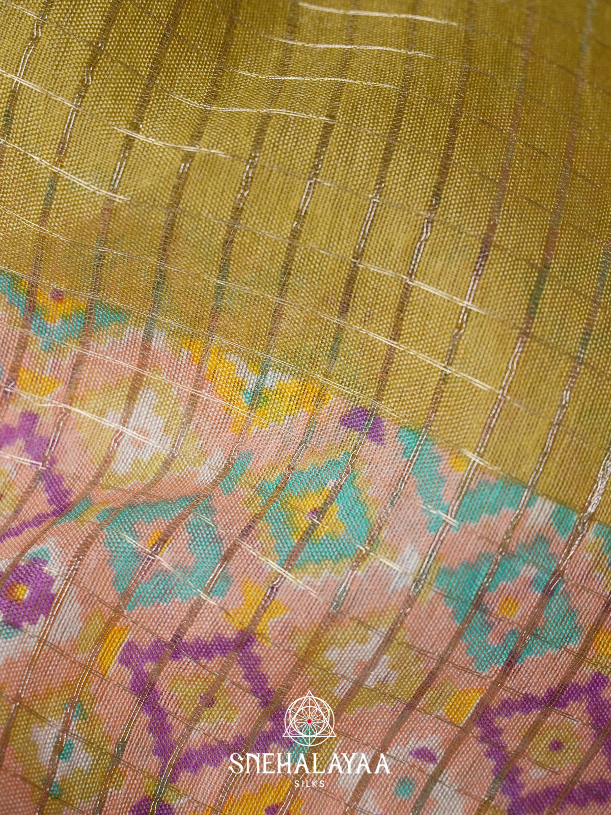 Mehendi Green Mangalagiri Silk Cotton Saree