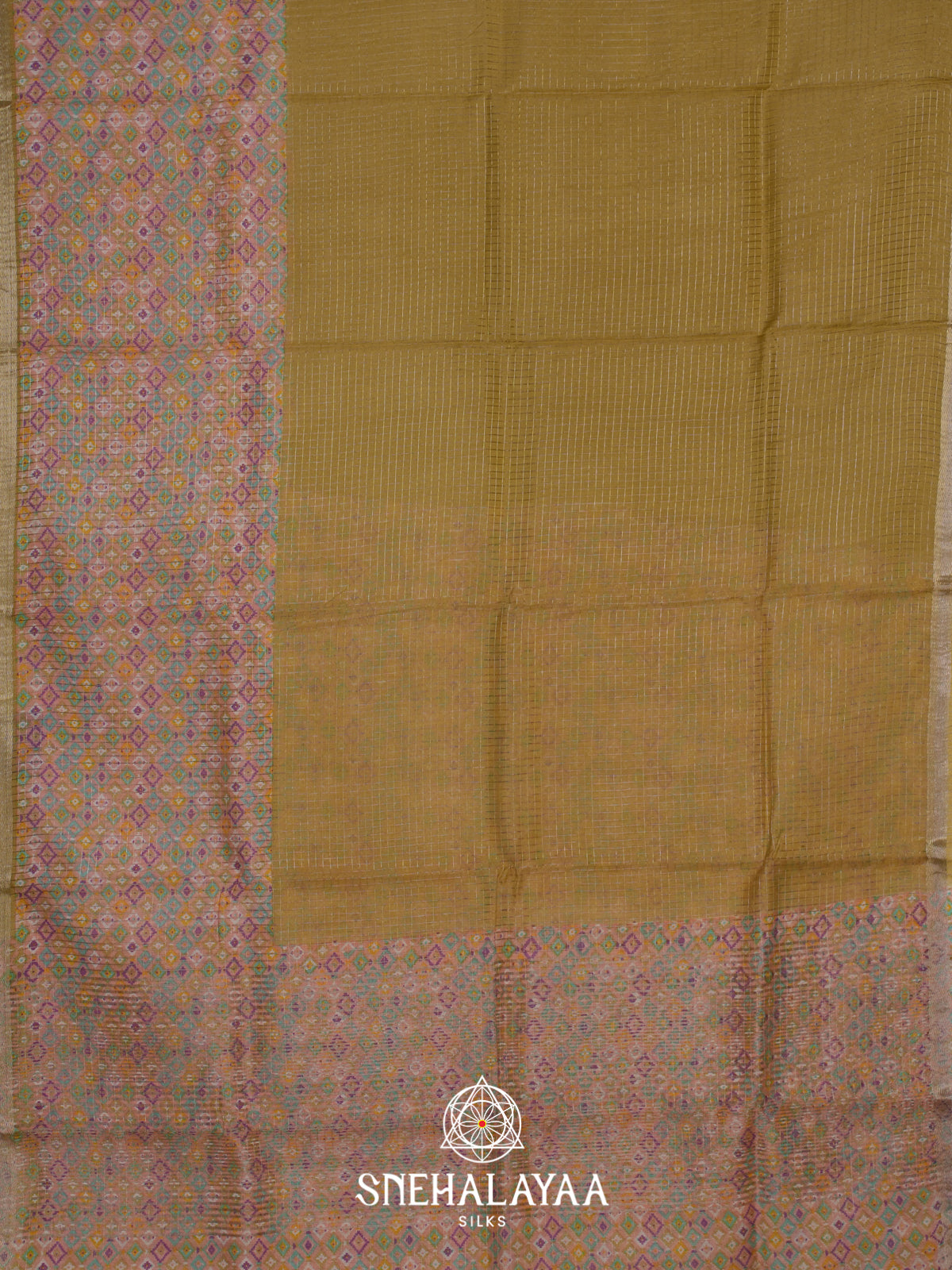 Mehendi Green Mangalagiri Silk Cotton Saree
