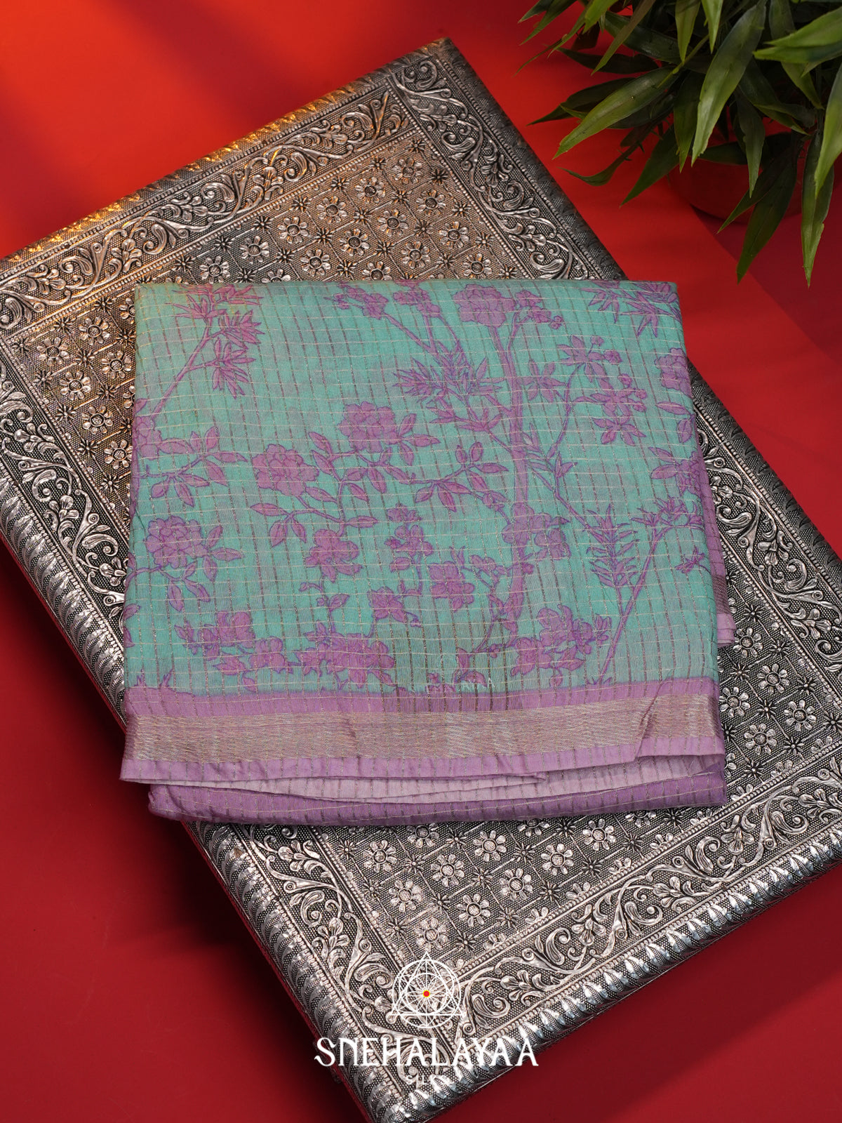Lavender Mangalagiri Silk Cotton Saree