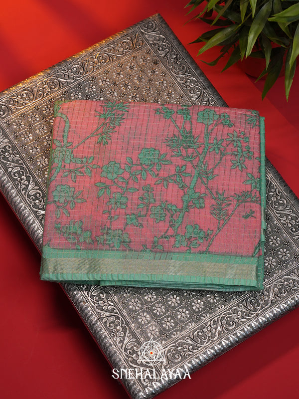 Mint Green Mangalagiri Silk Cotton Saree