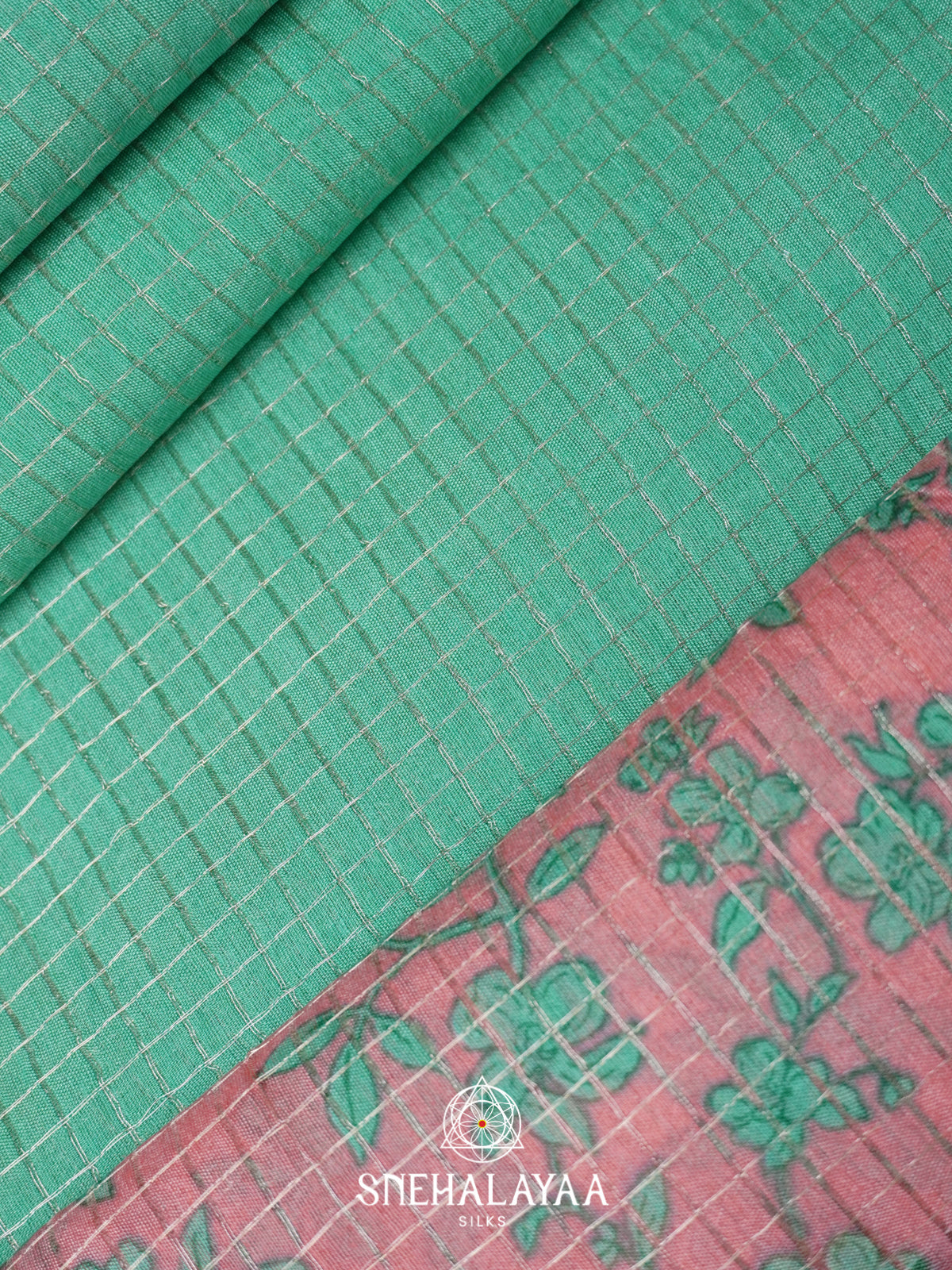 Mint Green Mangalagiri Silk Cotton Saree