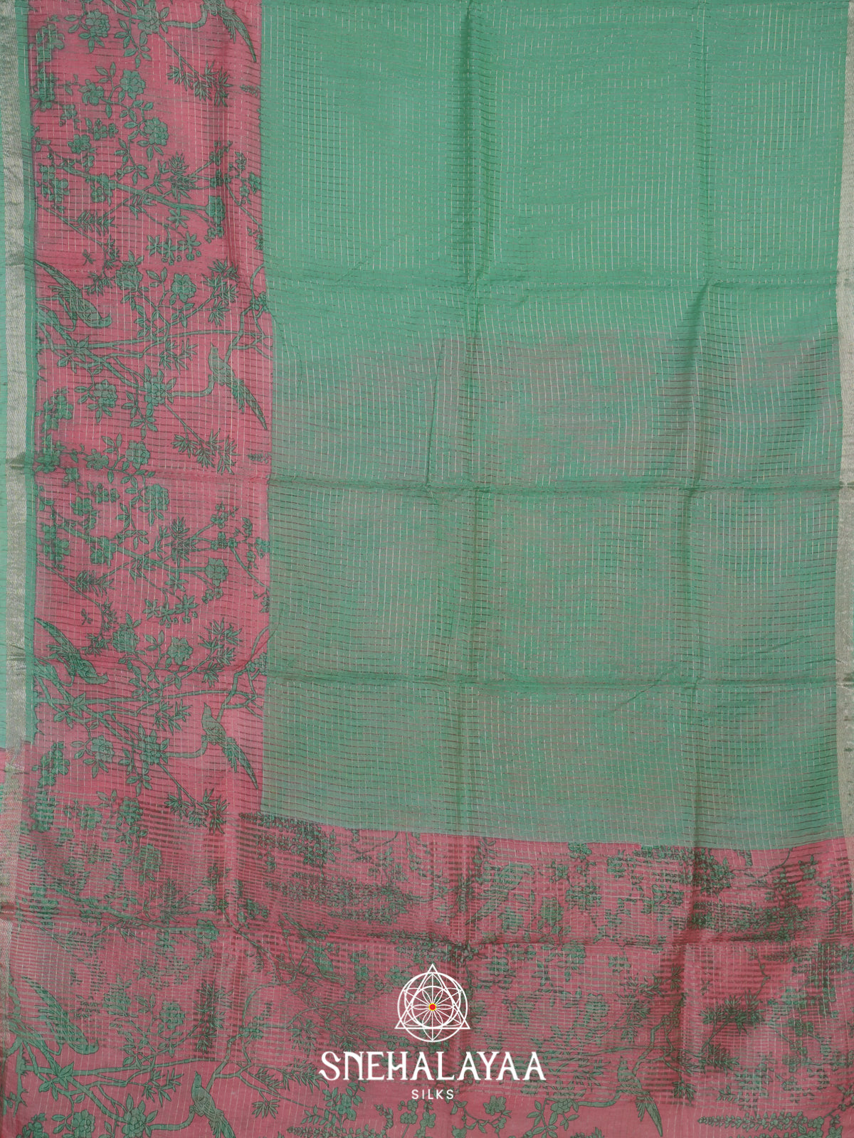 Mint Green Mangalagiri Silk Cotton Saree