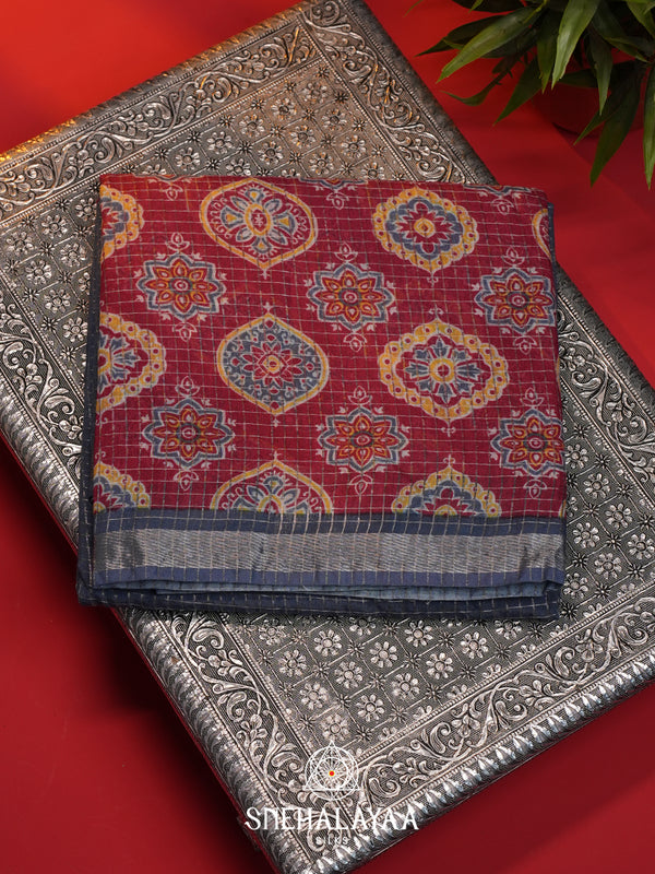 Blue Mangalagiri Silk Cotton Saree