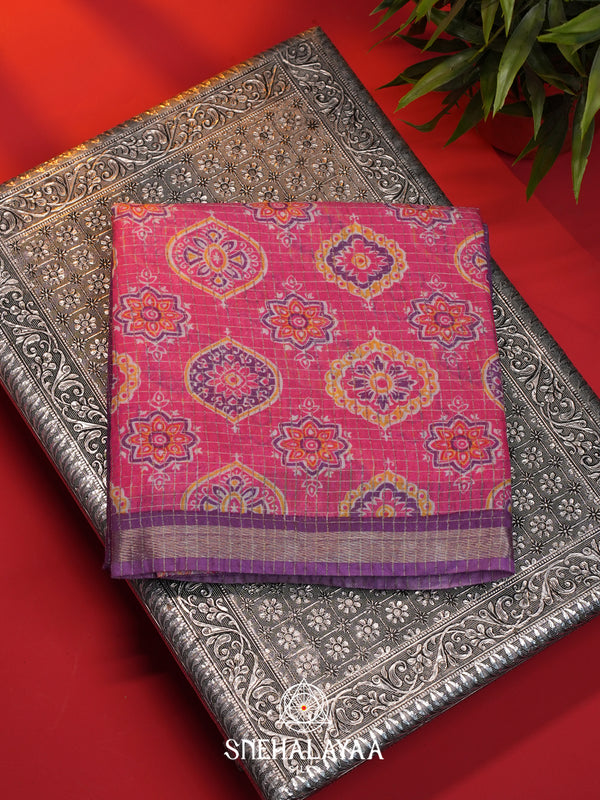 Purple Mangalagiri Silk Cotton Saree