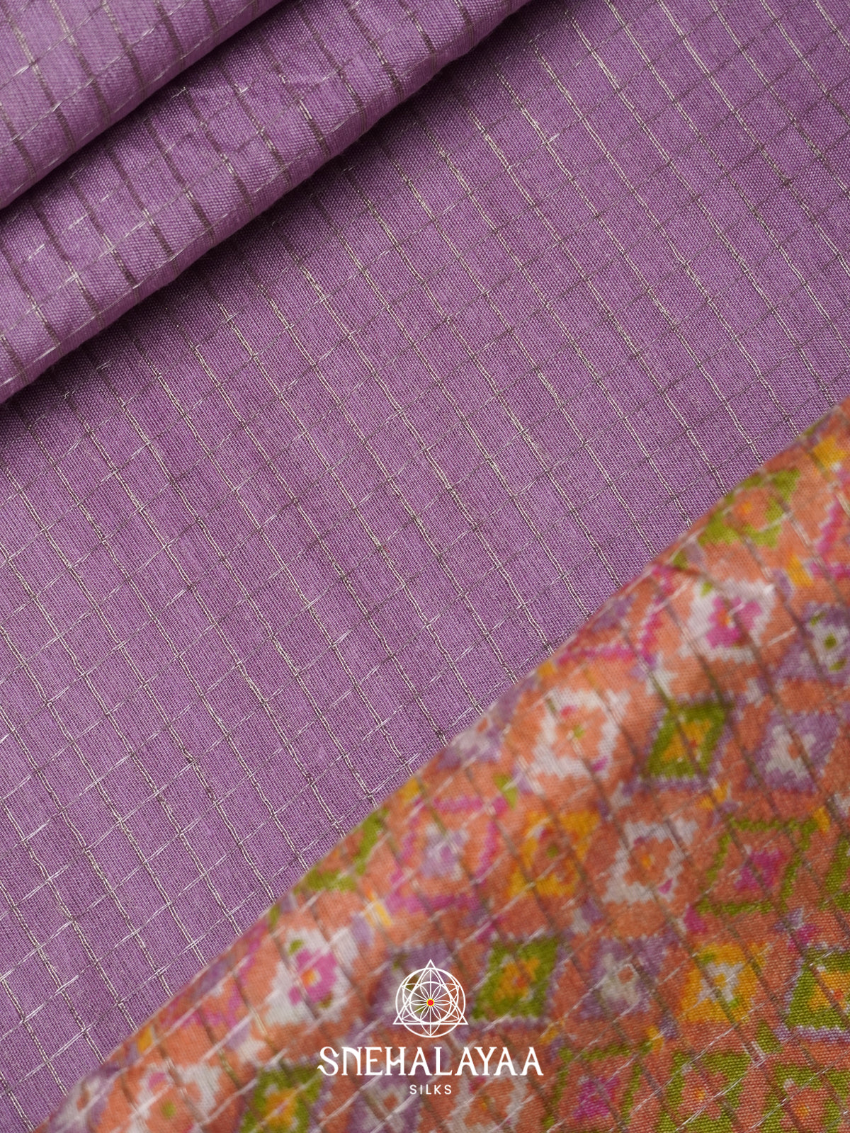Lilac Mangalagiri Silk Cotton Saree