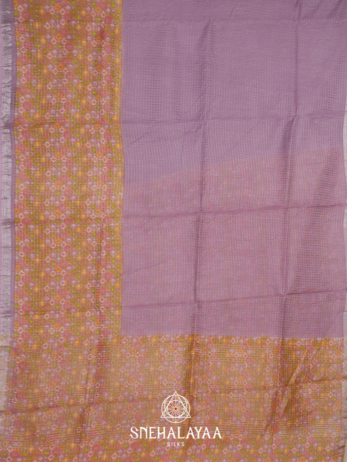 Lilac Mangalagiri Silk Cotton Saree