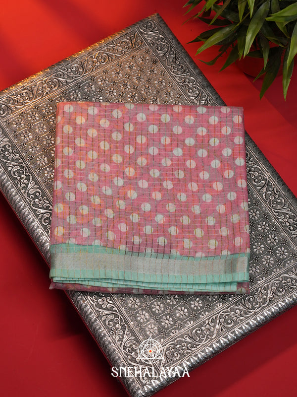 Mauve Pink Mangalagiri Silk Cotton Saree
