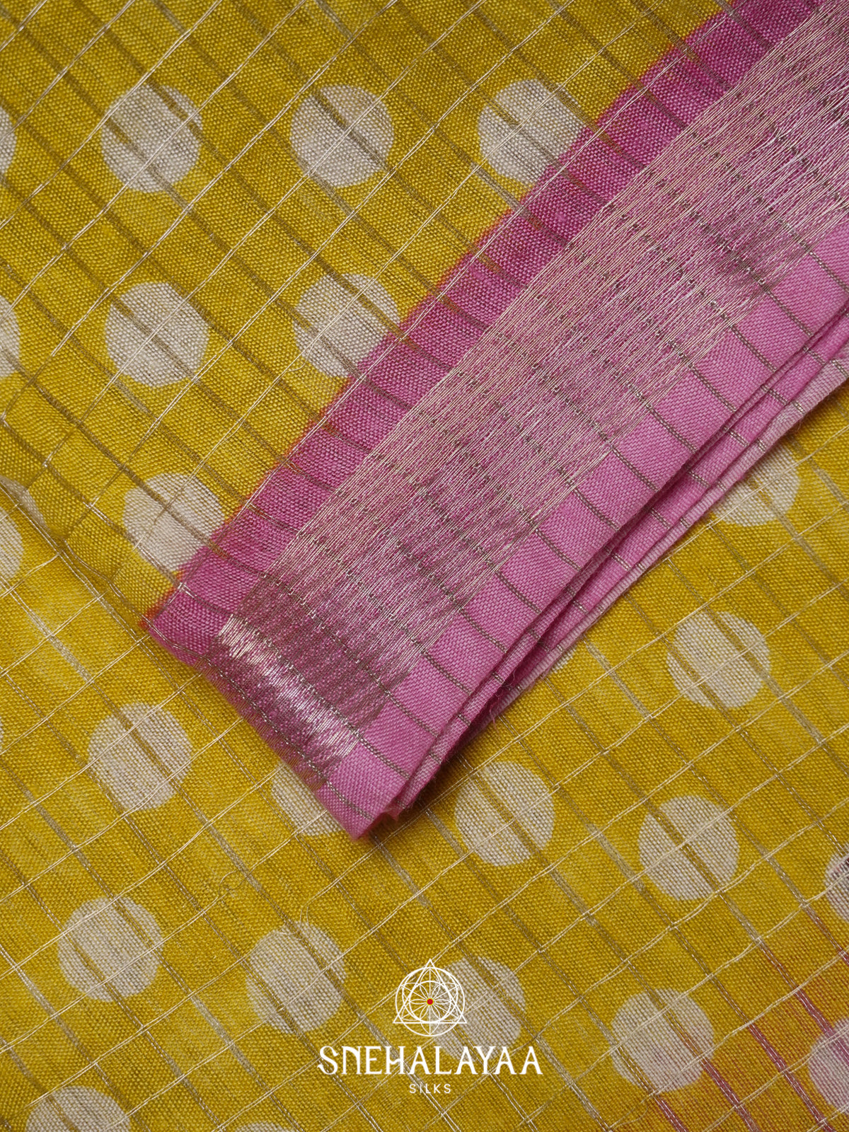 Lime Yellow Mangalagiri Silk Cotton Saree