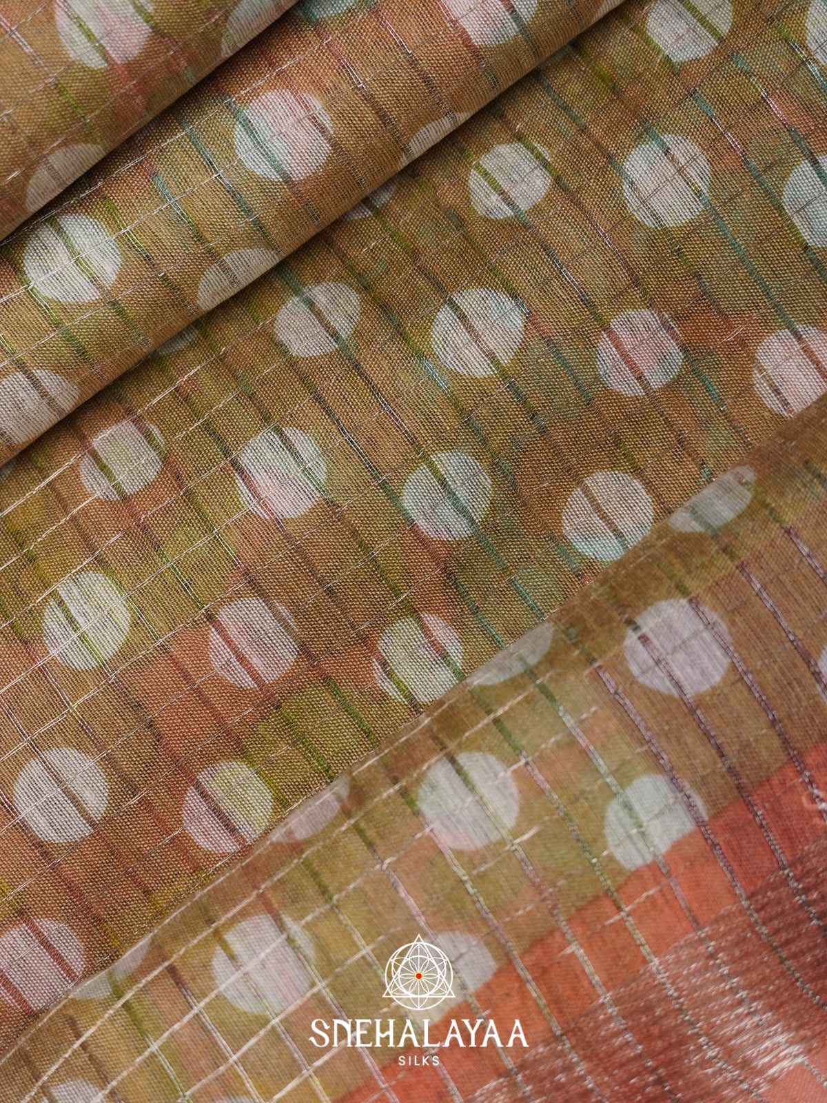 Brown Mangalagiri Silk Cotton Saree
