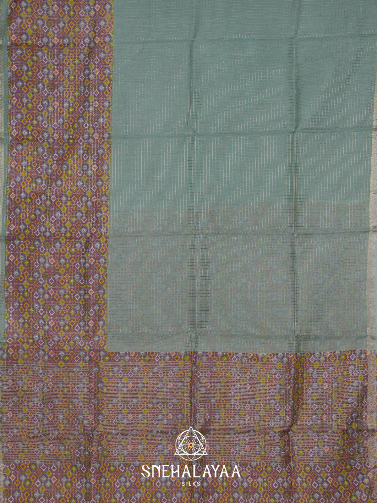 Powder Blue Mangalagiri Silk Cotton Saree